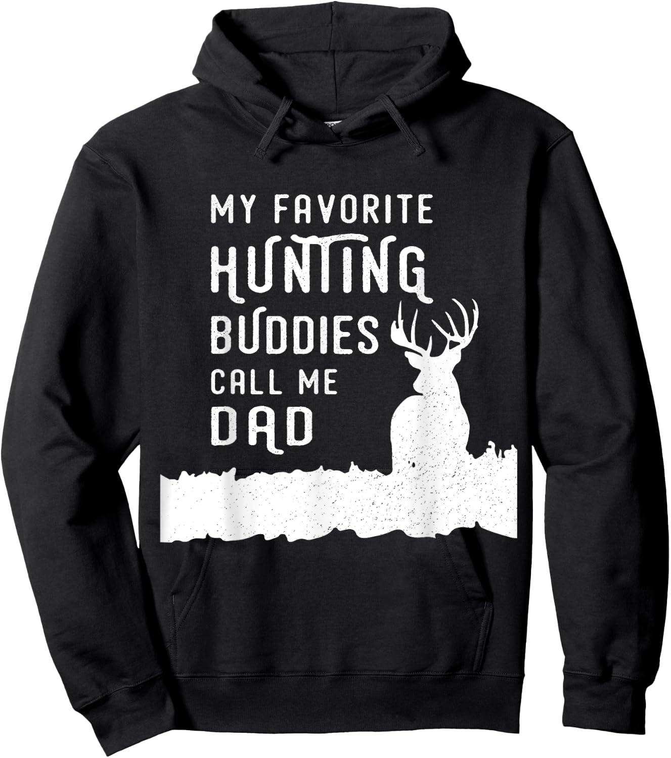 Hunter Dad Hunts Deer With Kids Sons Daughter Gift From Kids Hoodie - Hoodie | Black