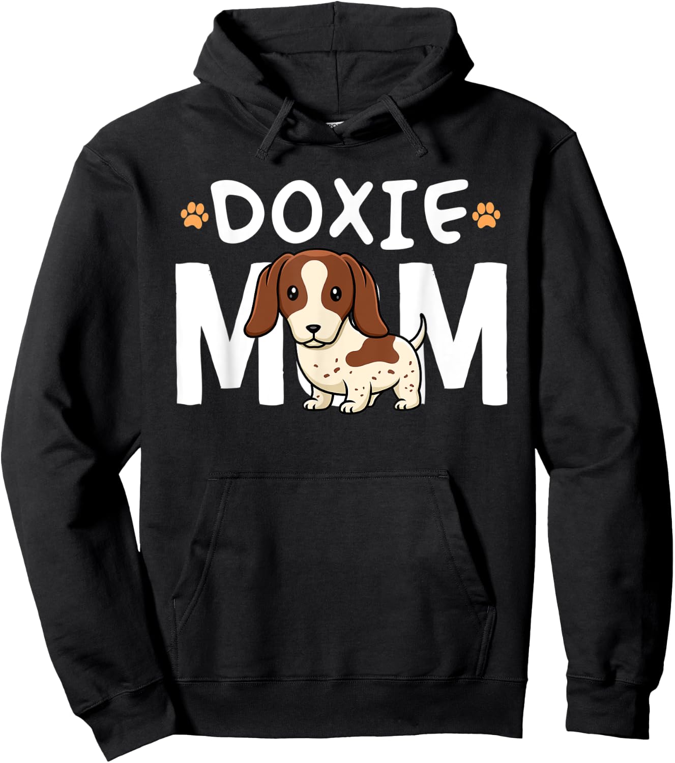 Piebald Dachshund Mom Shirt Doxie Mama Dog Lover Women Kids Hoodie - Hoodie | Black