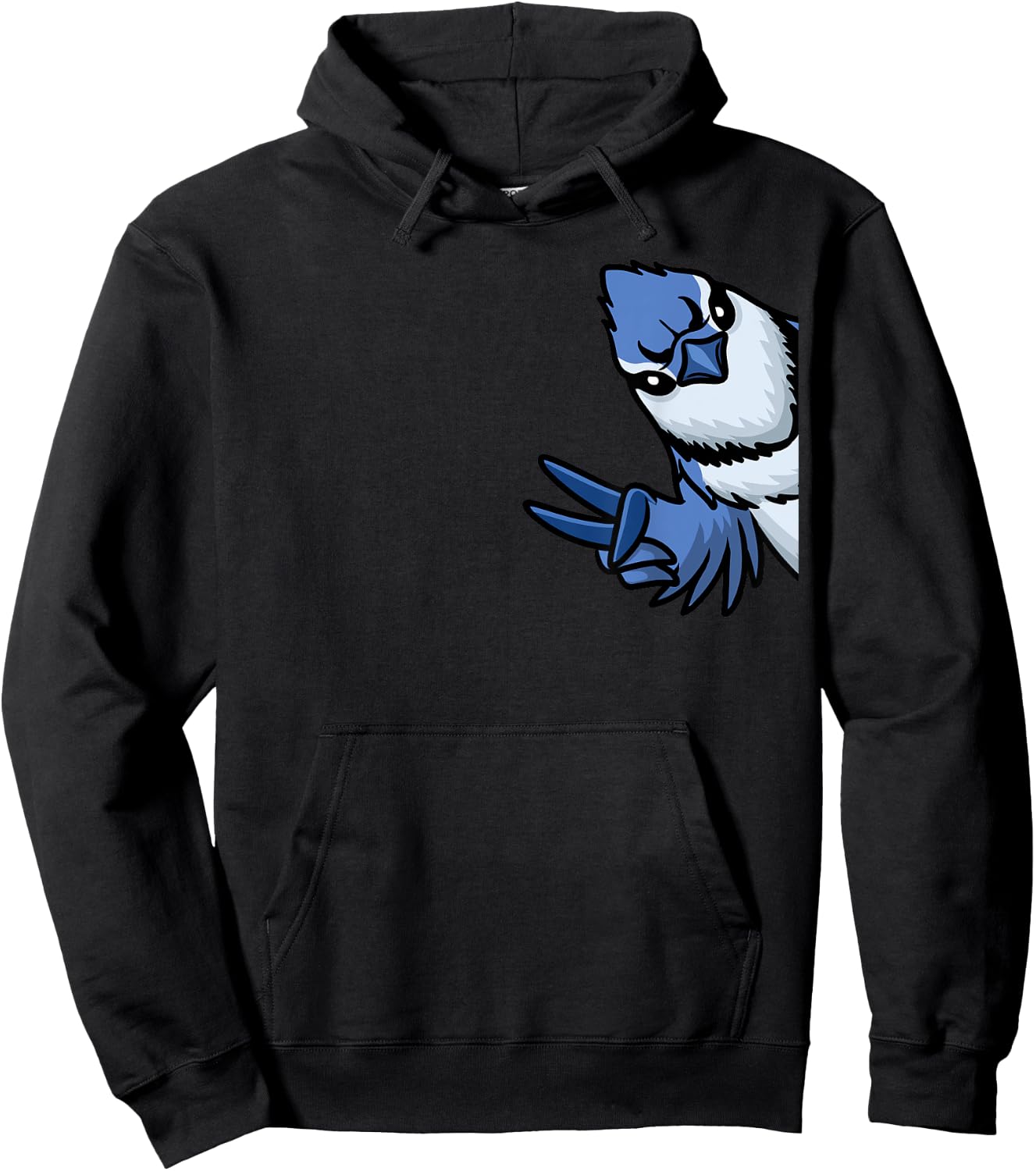 Blue Jay Bird Cyanocitta Cristata From Side Hoodie - Hoodie | Black