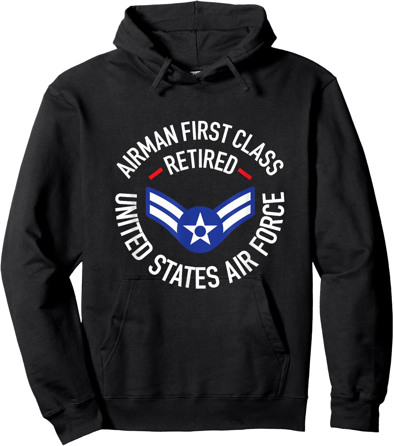 Airman First Class Retired A1C Air Force Retirement Shirt Hoodie - Hoodie | Black