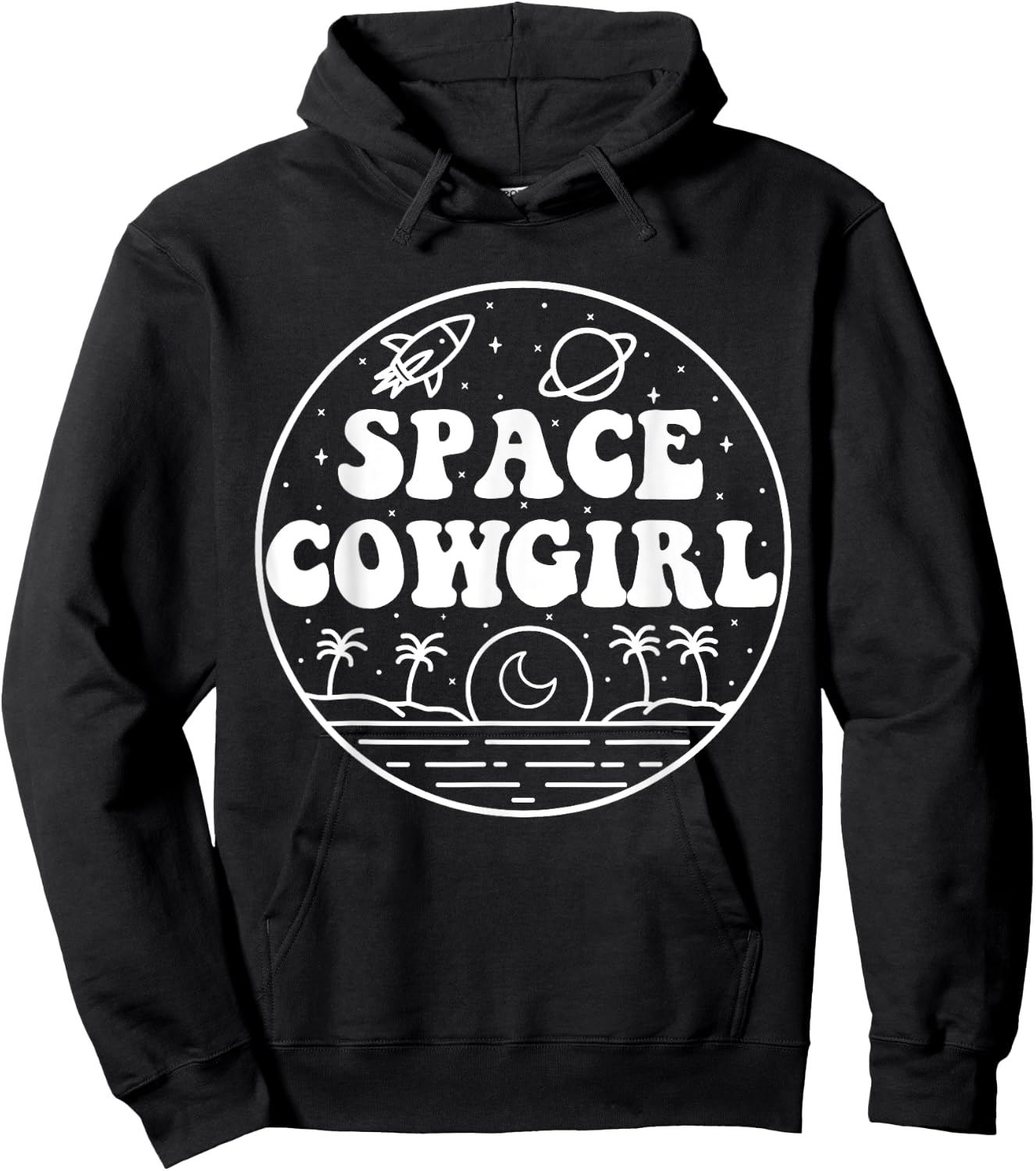 Space Cowgirls Bachelorette Party Rodeo Western Aesthetic Hoodie - Hoodie | Black