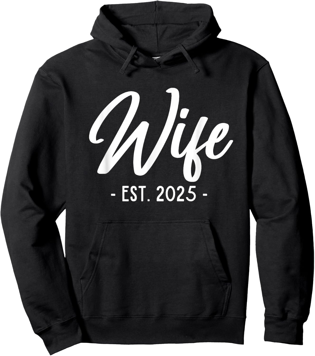 Wife Est 2025 Newlywed Just Married Engagement Hoodie - Hoodie | Black