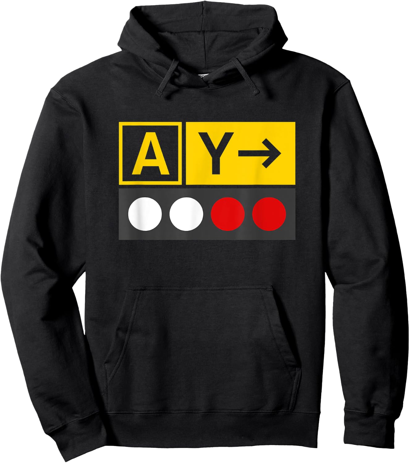 Airline Captain Pilot Taxiway Signs with Papi Lights Hoodie - Hoodie | Black