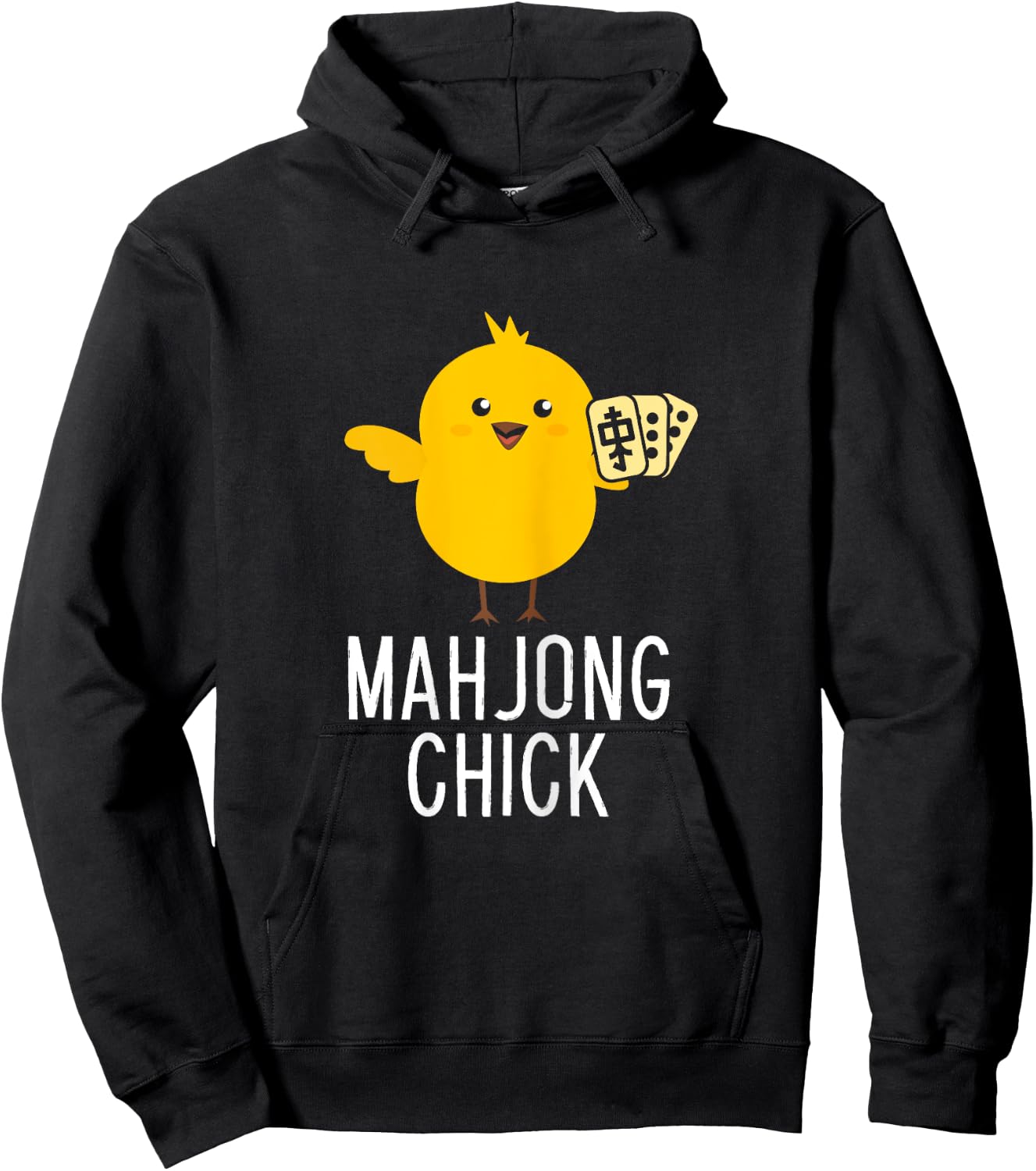 Mahjong Chick Player Board Game Mah-Jongg China Solitaire Hoodie - Hoodie | Black
