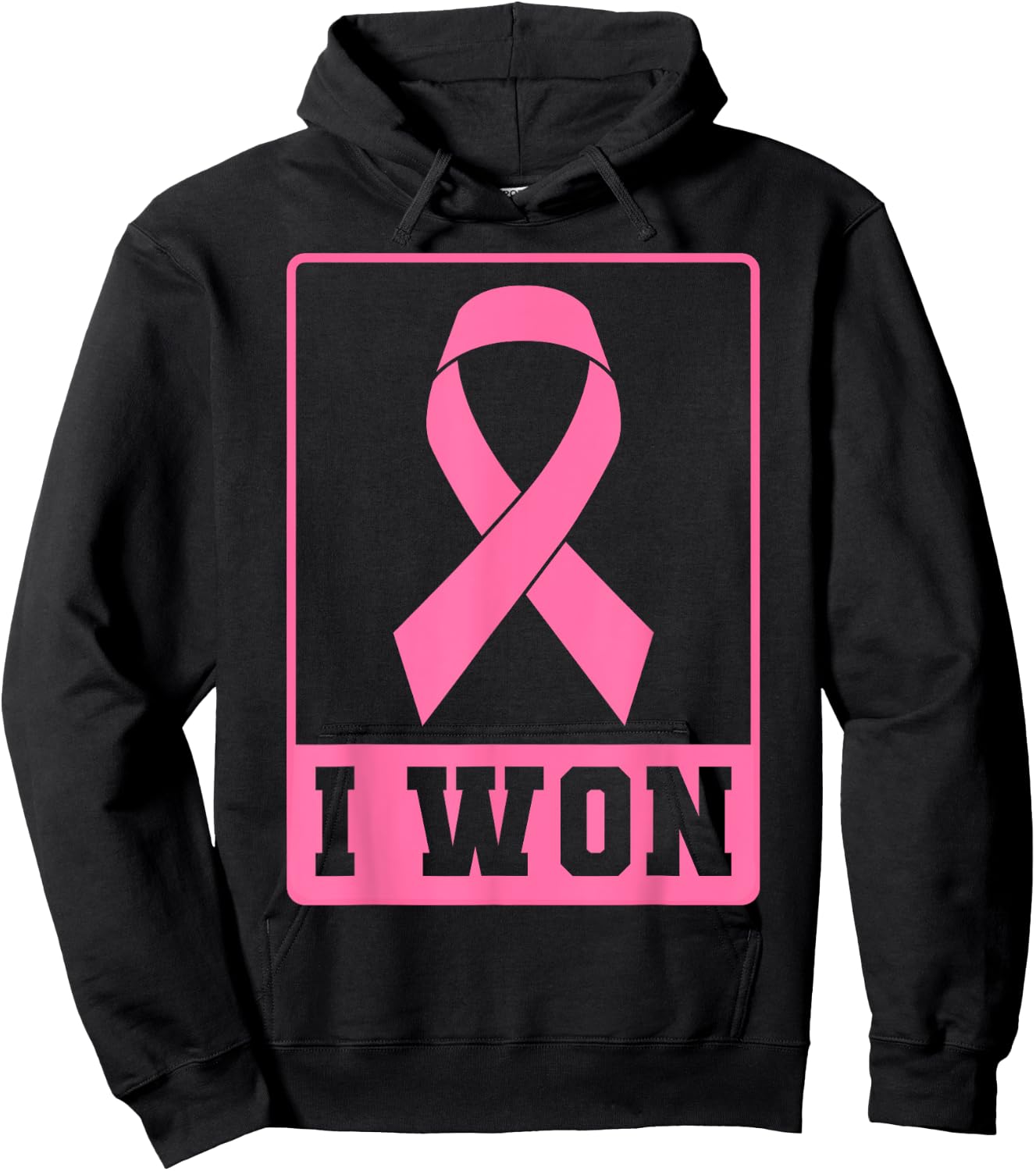 I Won Breast Cancer Awareness Pink Ribbon Hoodie - Hoodie | Black