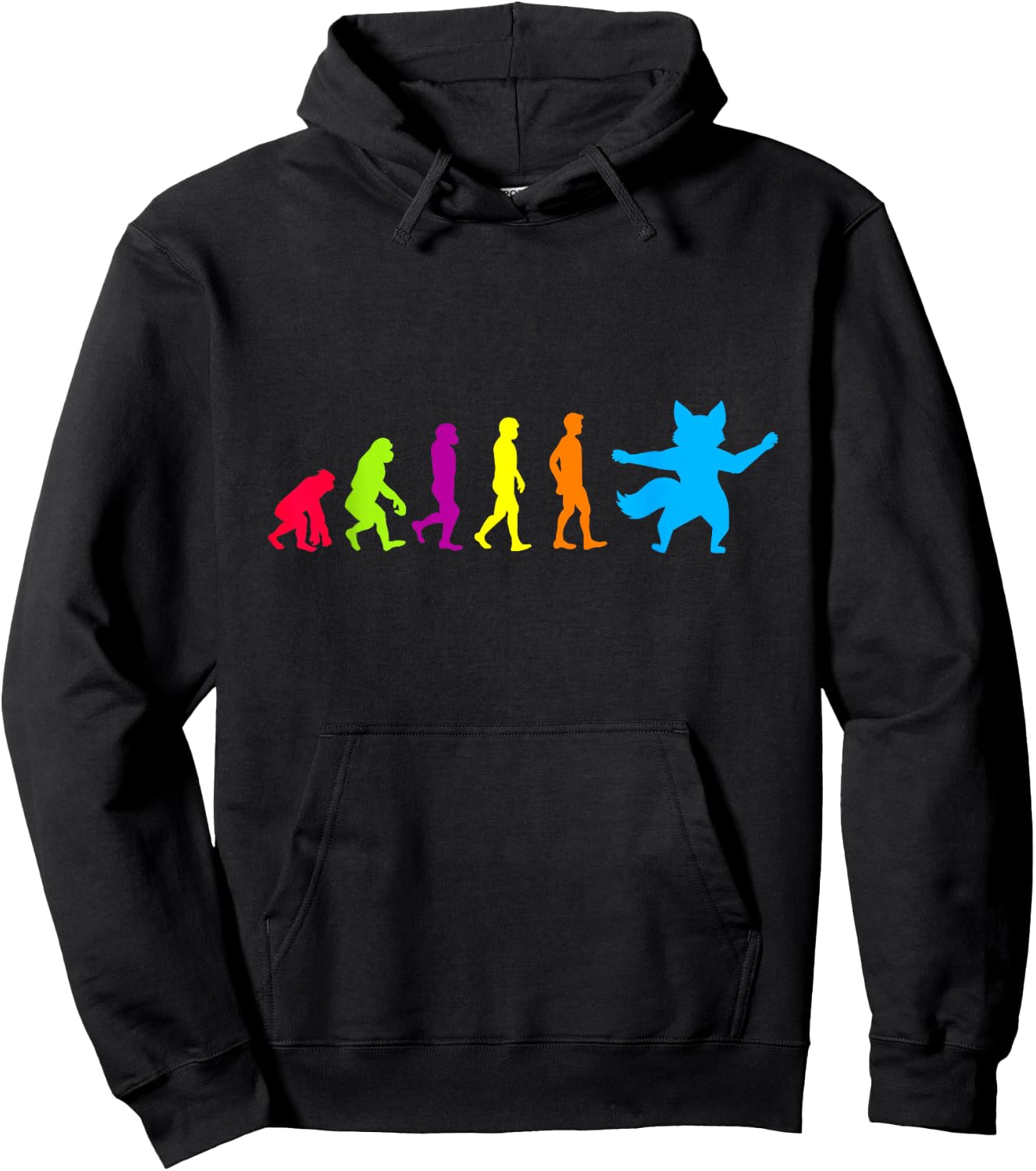 Furry Human Evolution Shirt Furry Shirt Outfit Furries Hoodie - Hoodie | Black