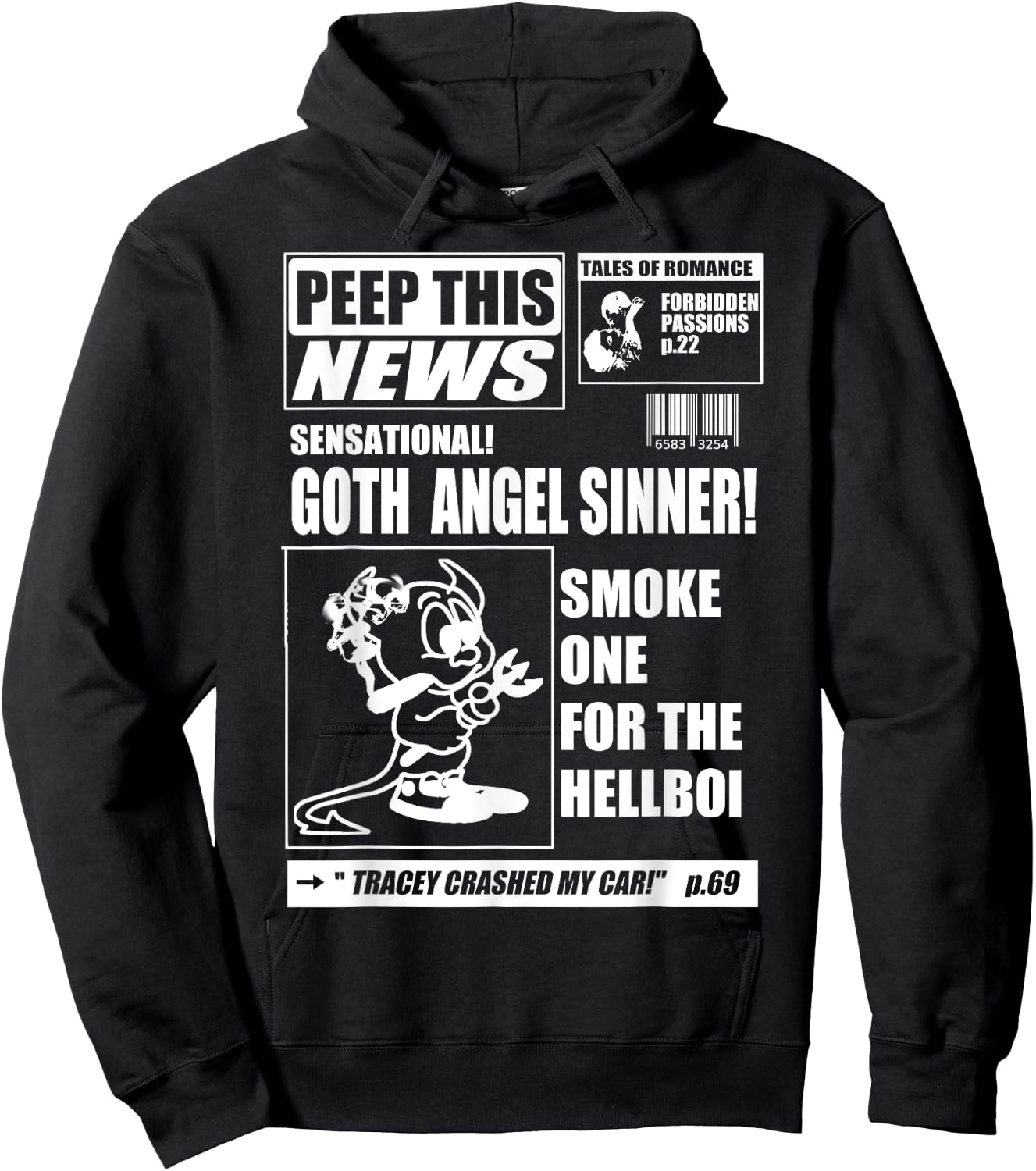 Emo PEEP News - Lil Goth Boi - Rap Hip Hop Hoodie - Hoodie | Black