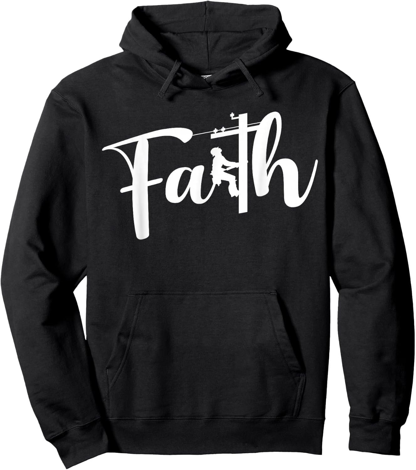 Electrical Lineman Faith Jesus Bible Hoodie - Hoodie | Black