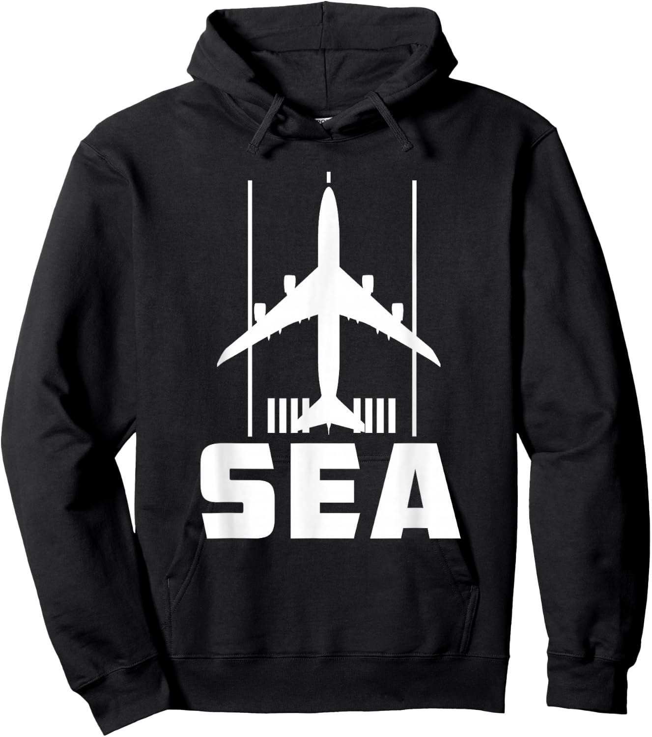 SEA Seattle Tacoma Intl'l Airport B747 Jumbo Jet Hoodie - Hoodie | Black
