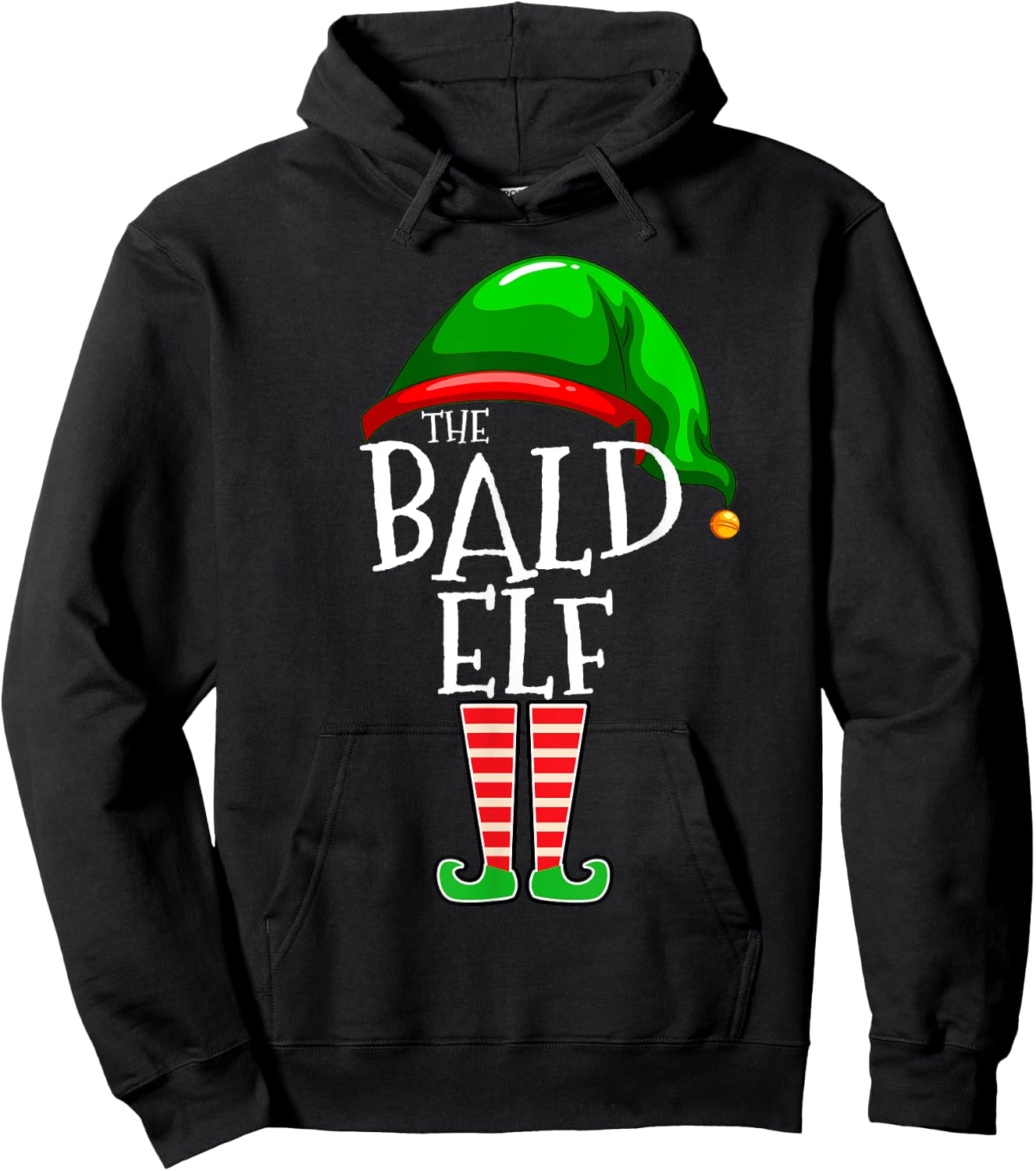The Bald Elf Family Matching Group Christmas Gift Men Funny Hoodie - Hoodie | Black