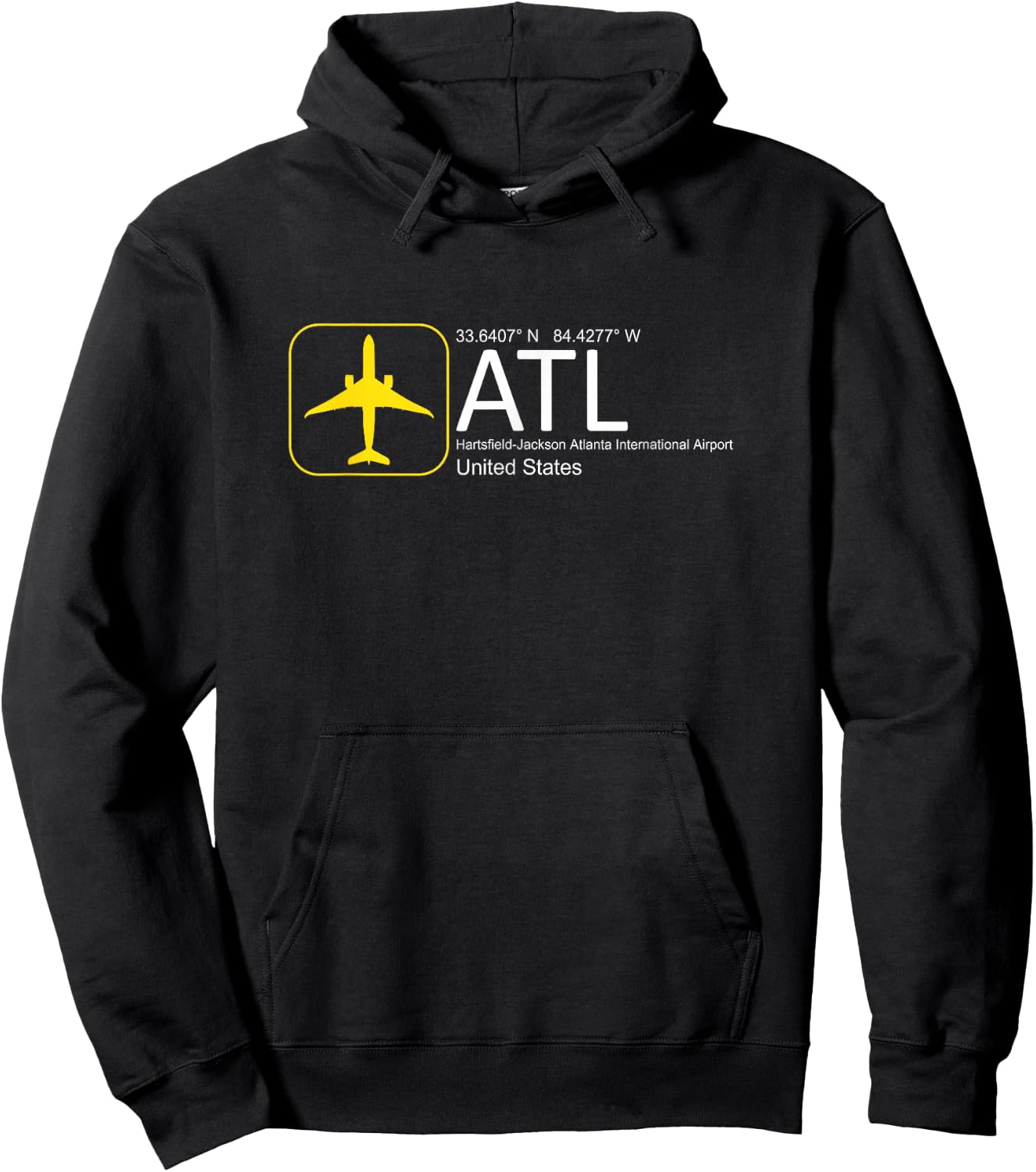 Hartsfield–Jackson Atlanta International Airport (ATL) Hoodie - Hoodie | Black
