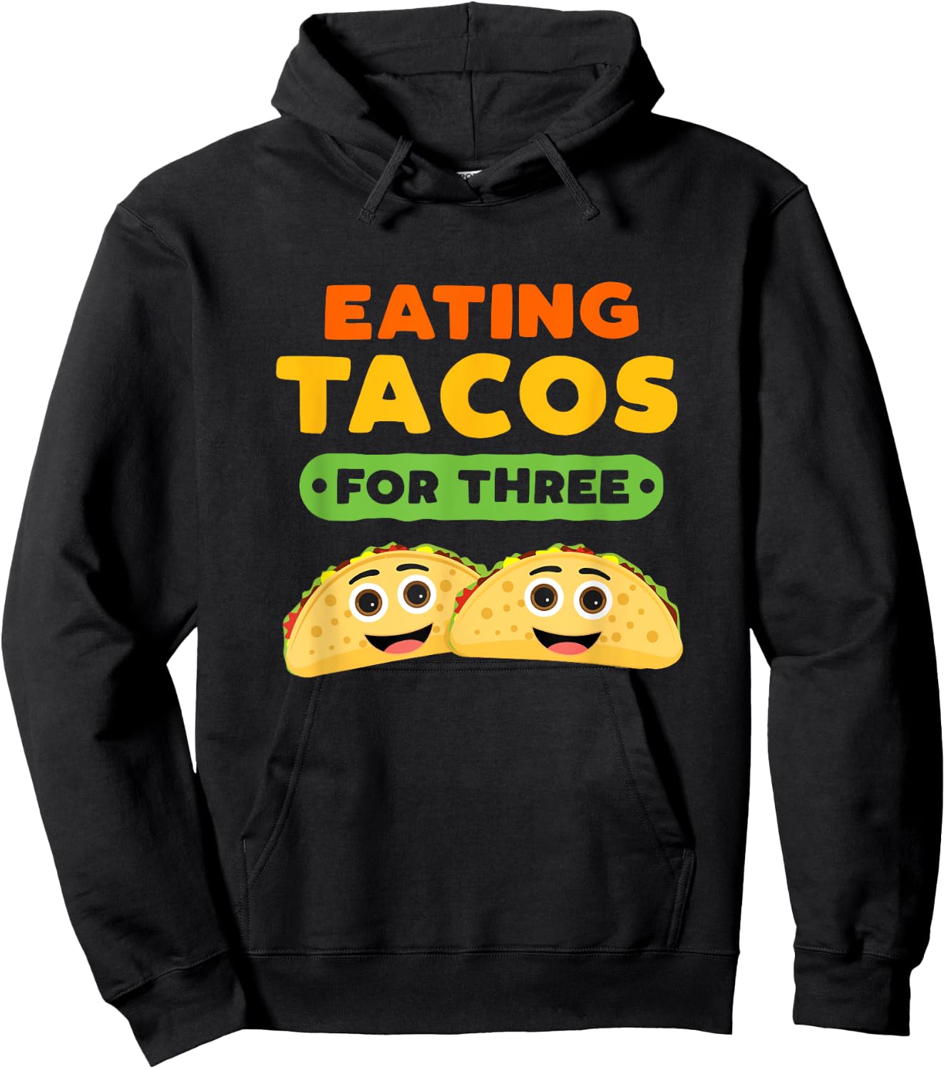Eating Tacos For Three Pregnancy Twins Cinco De Mayo Baby Hoodie - Hoodie | Black