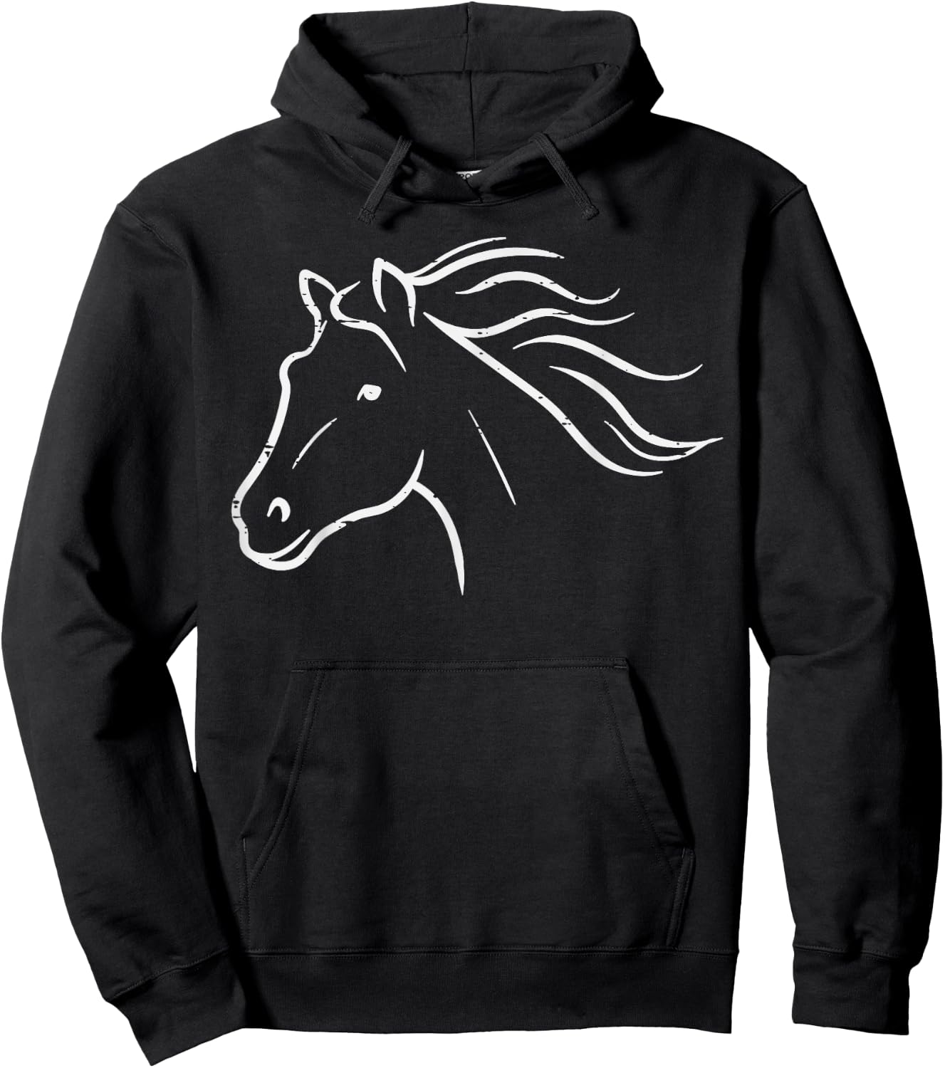 Minimal Horse Head Animal Riding Equestrian Men Women Kids Hoodie - Hoodie | Black