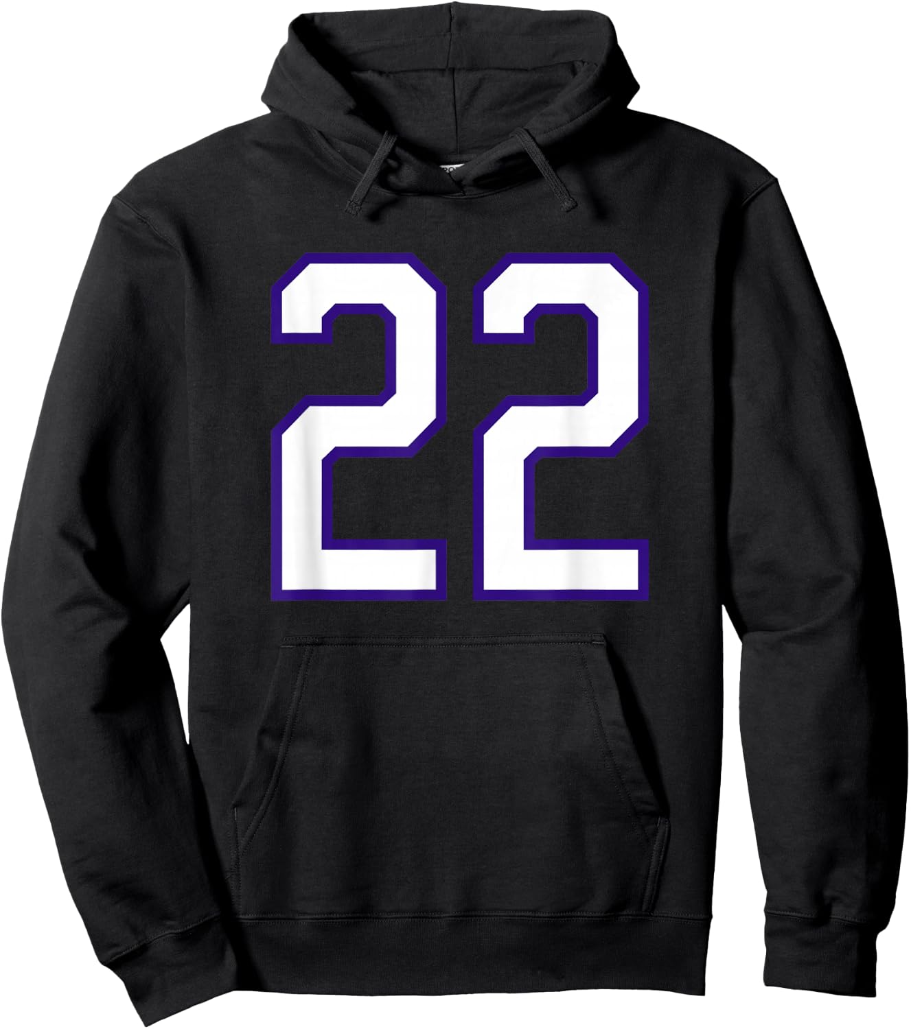 White Purple Sports Team Number #22 Hoodie - Hoodie | Black