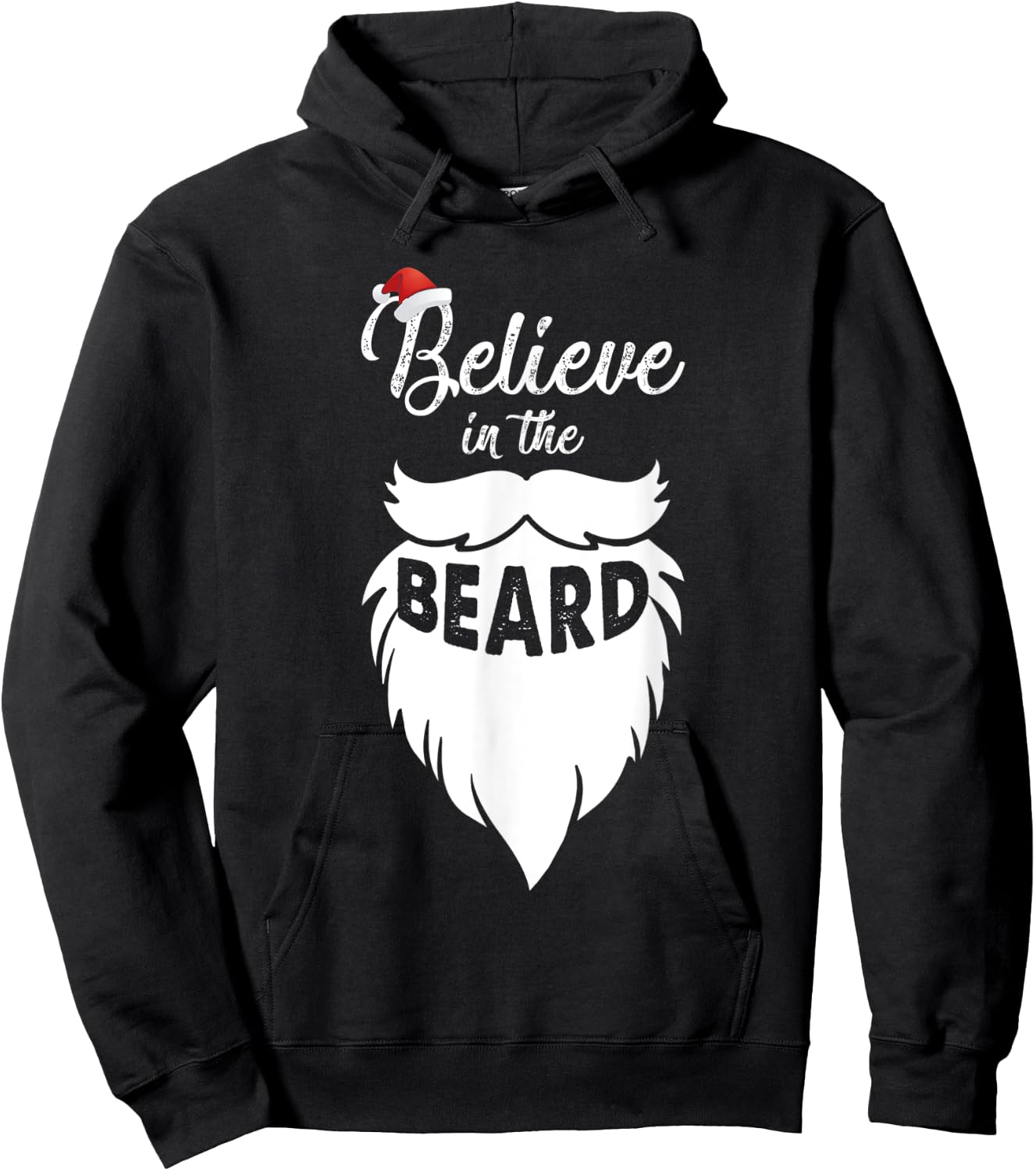 Believe in the Beard Christmas Santa Claus Xmas Gift Hoodie - Hoodie | Black