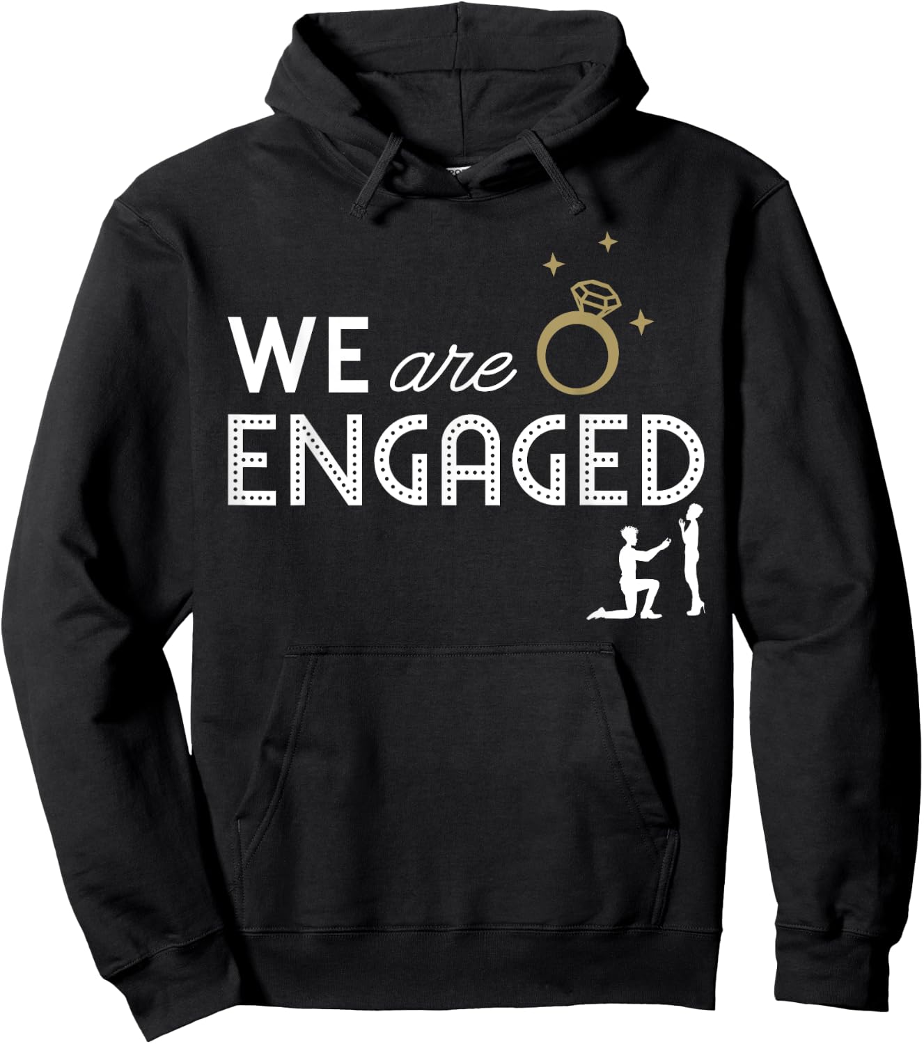 We Are Engaged Couple Matching Fiancé Engagement Bride Hoodie - Hoodie | Black