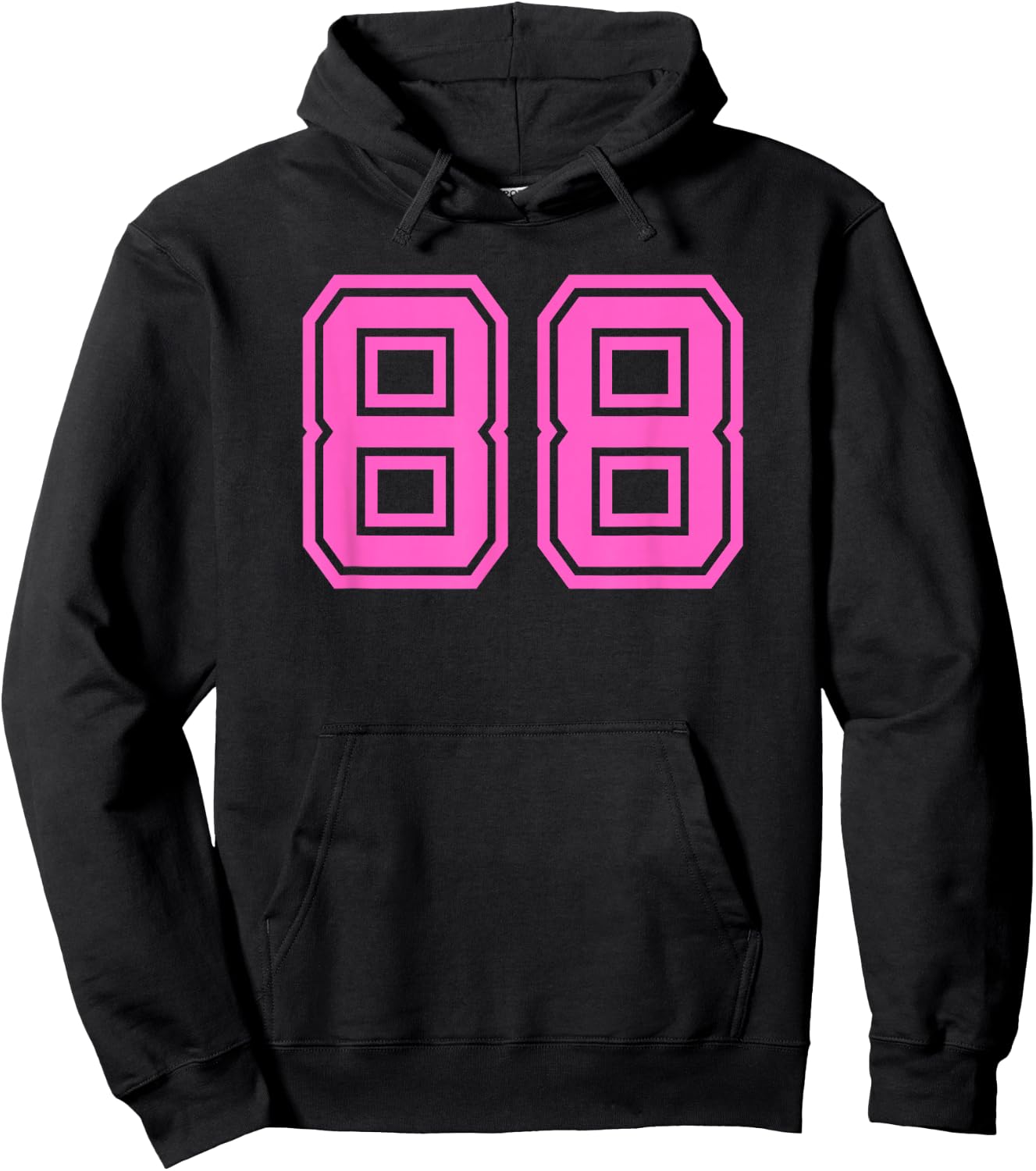 Pink Sports Team Number 88 Hoodie - Hoodie | Black