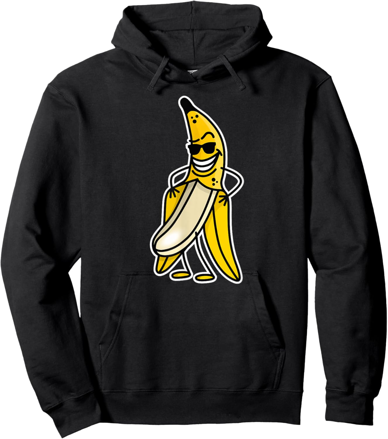 Funny naked banana flashing banana stripper streaker cartoon Hoodie - Hoodie | Black