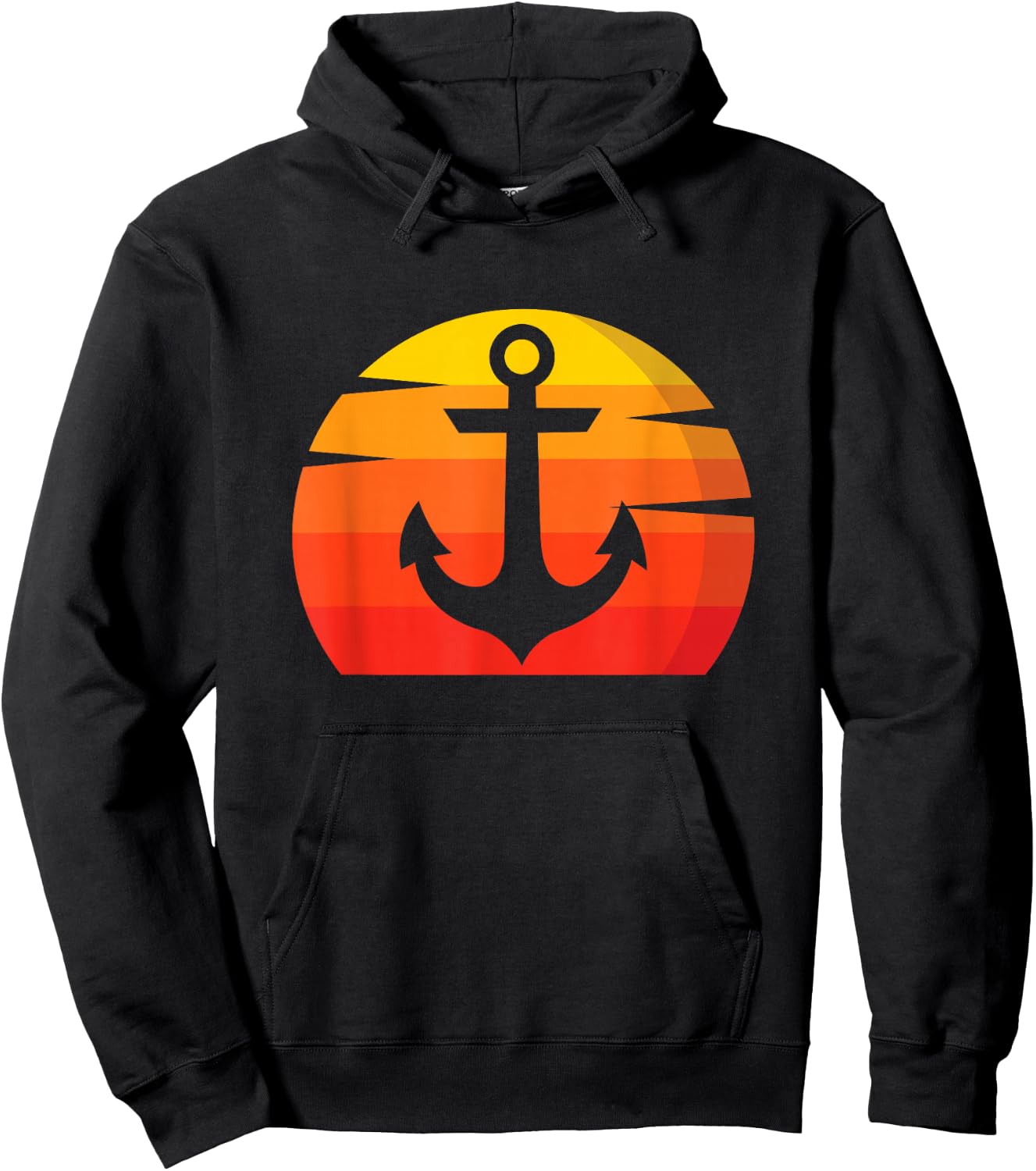Anchor Sunset Captain Anchor Boat Sail Maritime Anchor Hoodie - Hoodie | Black