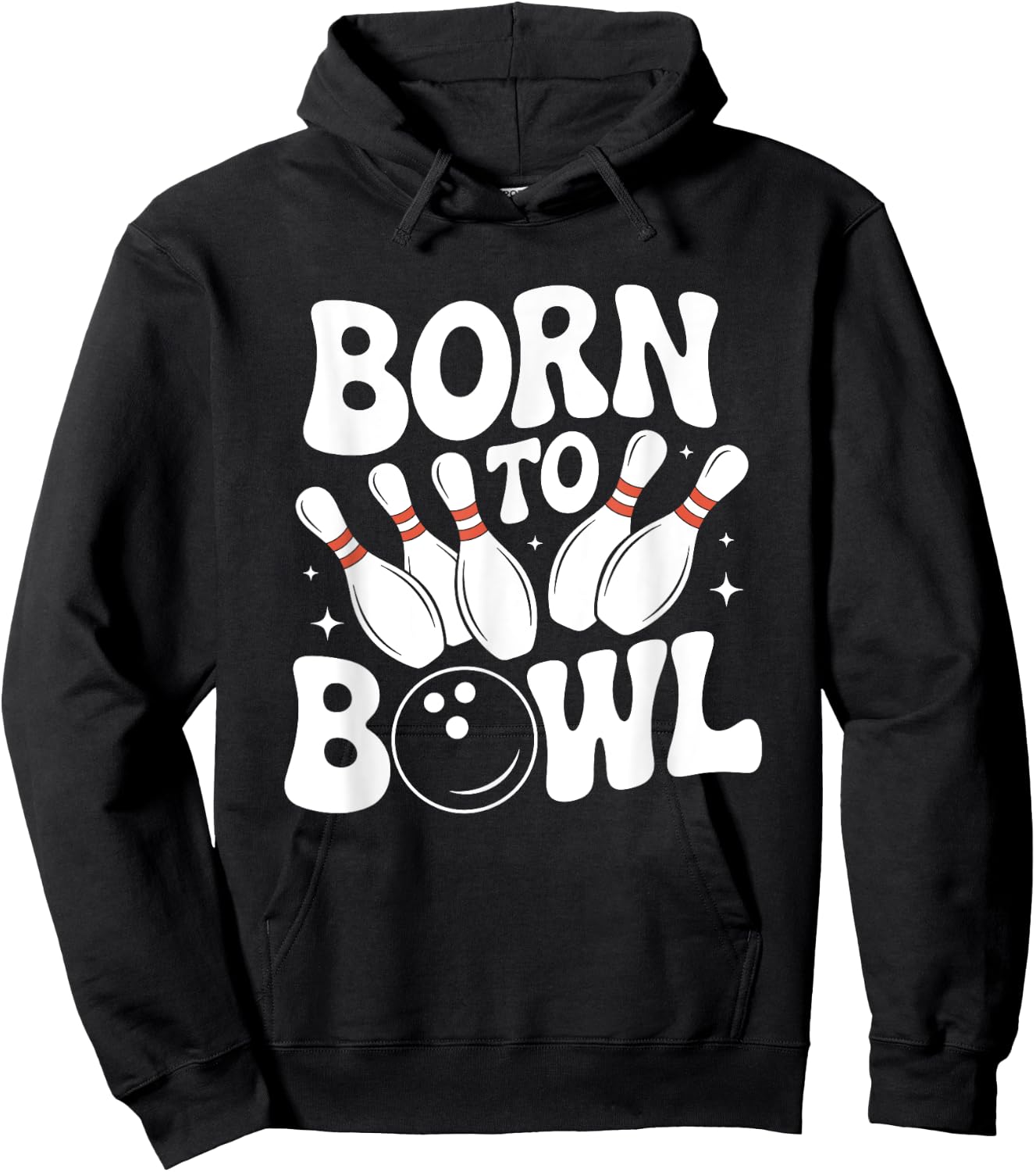 Born To Bowl Retro Bowling Bowler Hoodie - Hoodie | Black