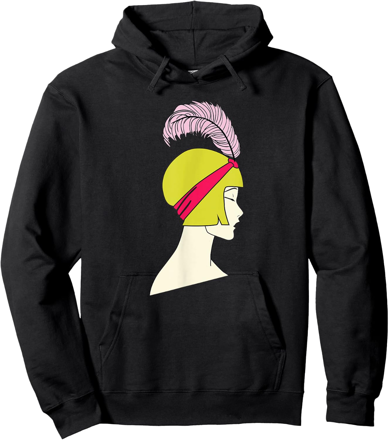 Flapper - Art Deco Girl Artsy Roaring Twenties Hoodie - Hoodie | Black