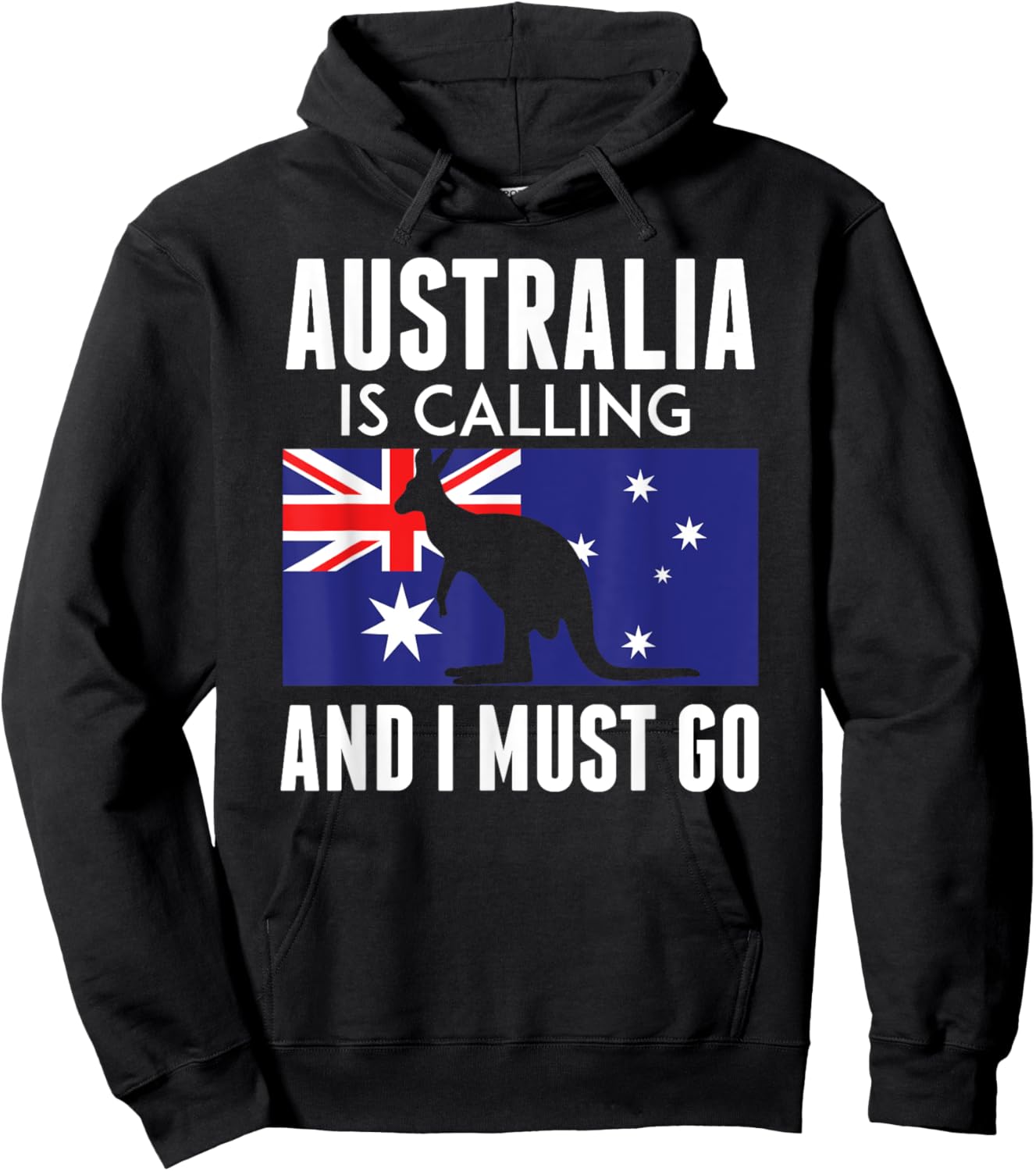 Australia Is Calling And I Must Go Kangaroo Travel Gift Hoodie - Hoodie | Black