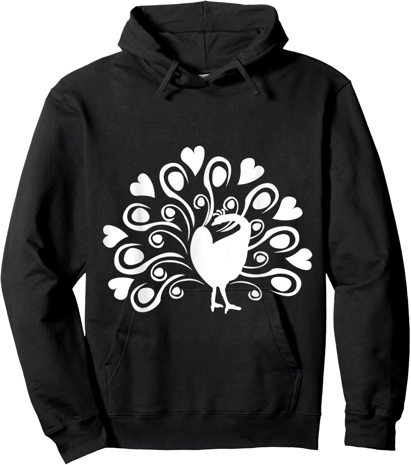 Peacock Butterfly With Heart Plumage Bird Lover Bird Hoodie - Hoodie | Black