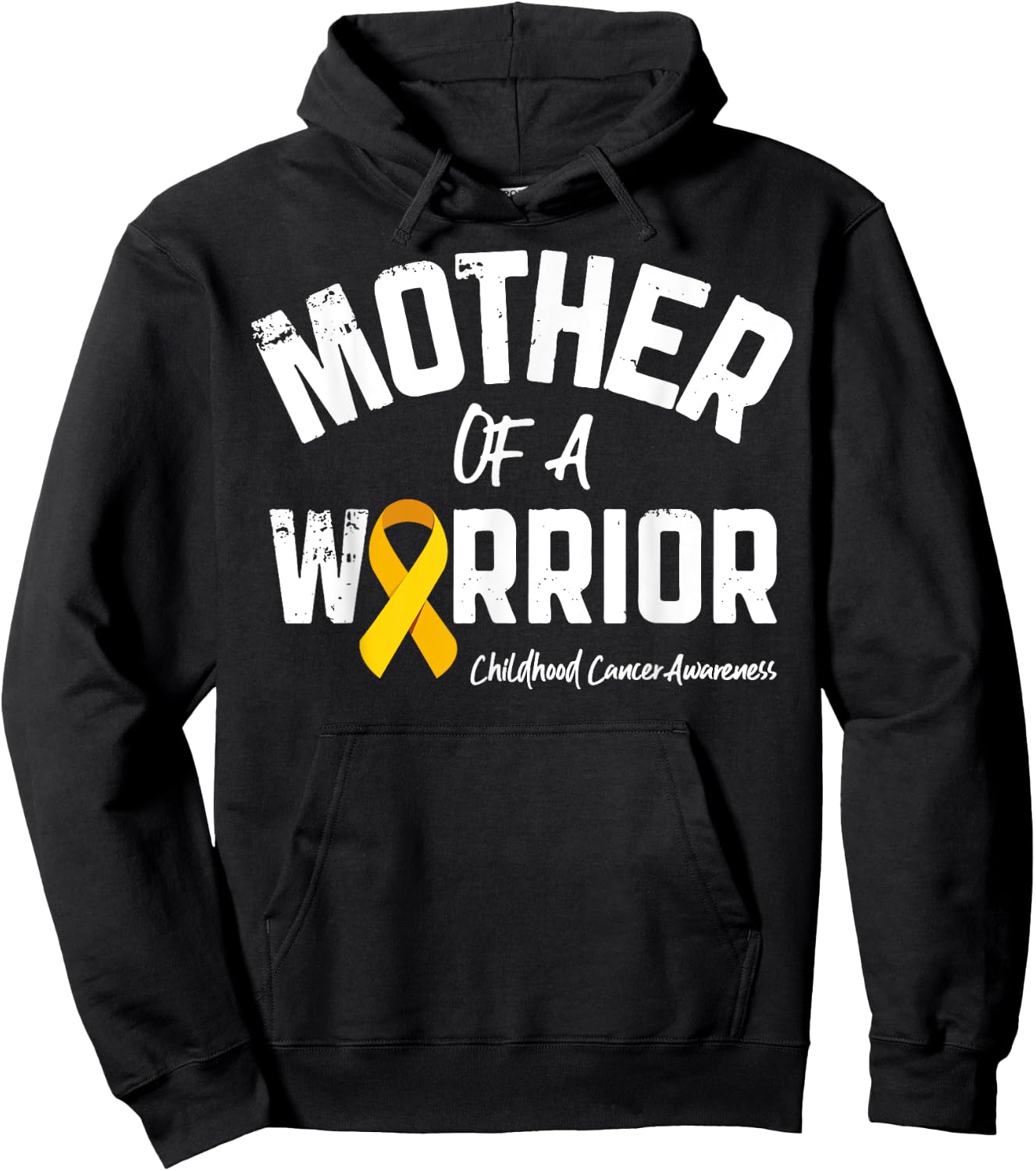 Mother Of A Warrior Childhood Cancer Awareness Mom Mama Gift Hoodie - Hoodie | Black