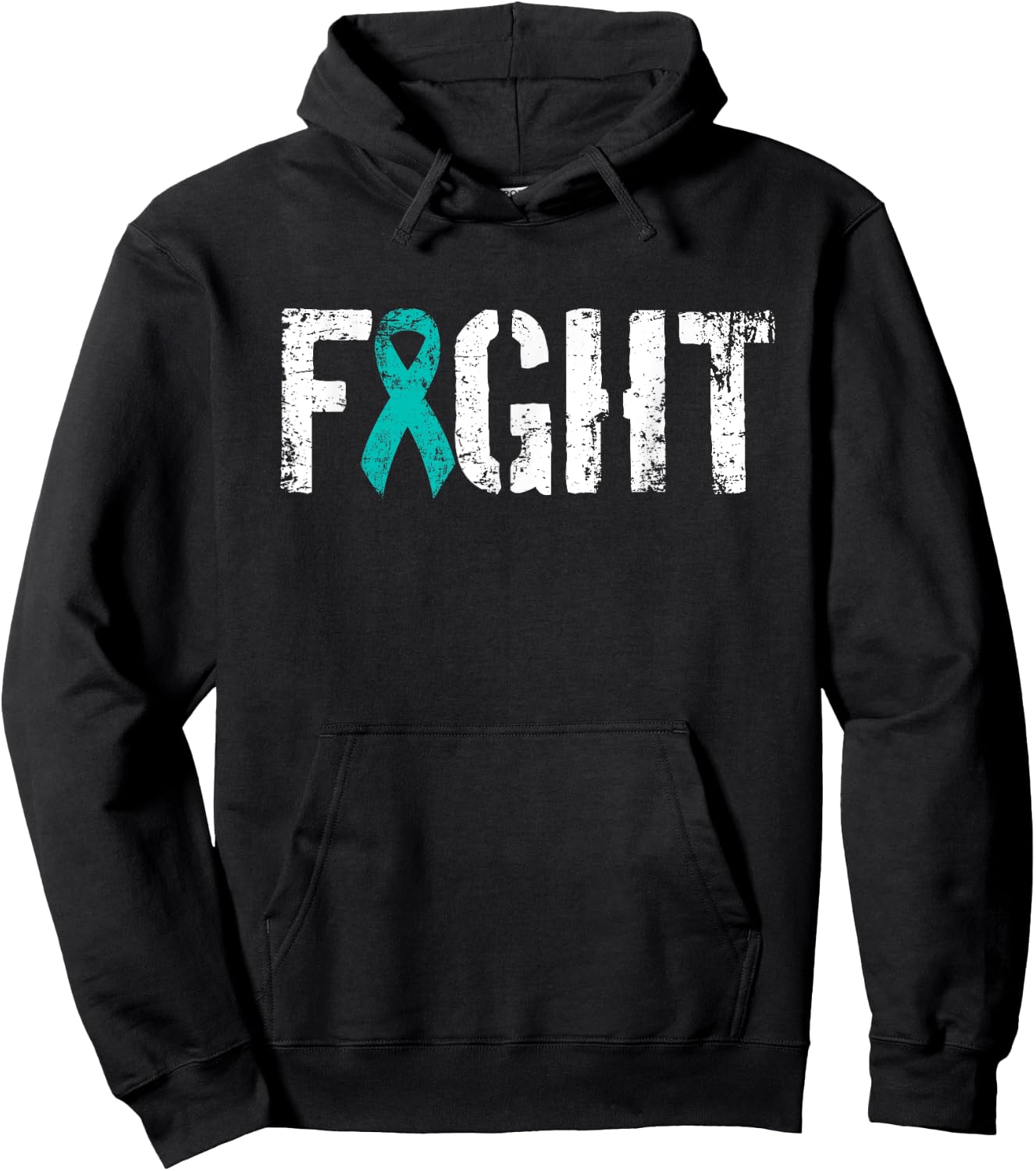 Fight Ovarian Cancer - Military Style Awareness Ribbon Hoodie - Hoodie | Black