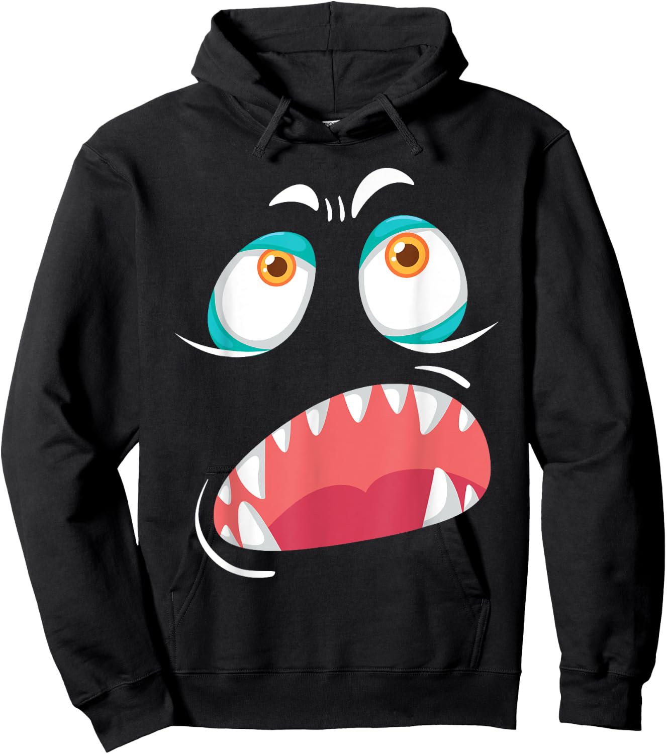Monster Face Lazy DIY Halloween Costume Cute Creeps Hoodie - Hoodie | Black