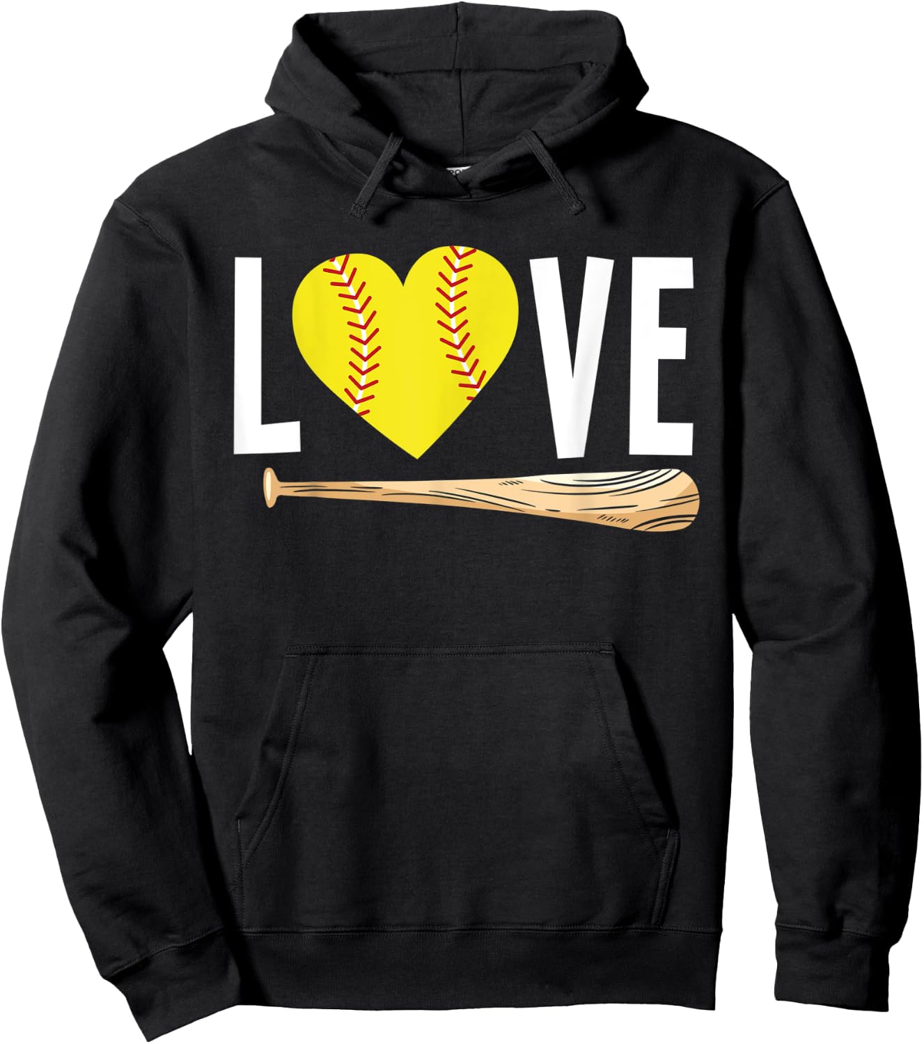 Love Softball Player Girls Teens Funny Softball Hoodie - Hoodie | Black
