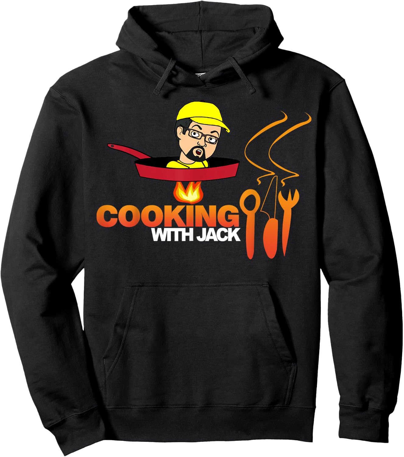 Official Cooking With Jack Shirt (white letters) Hoodie - Hoodie | Black