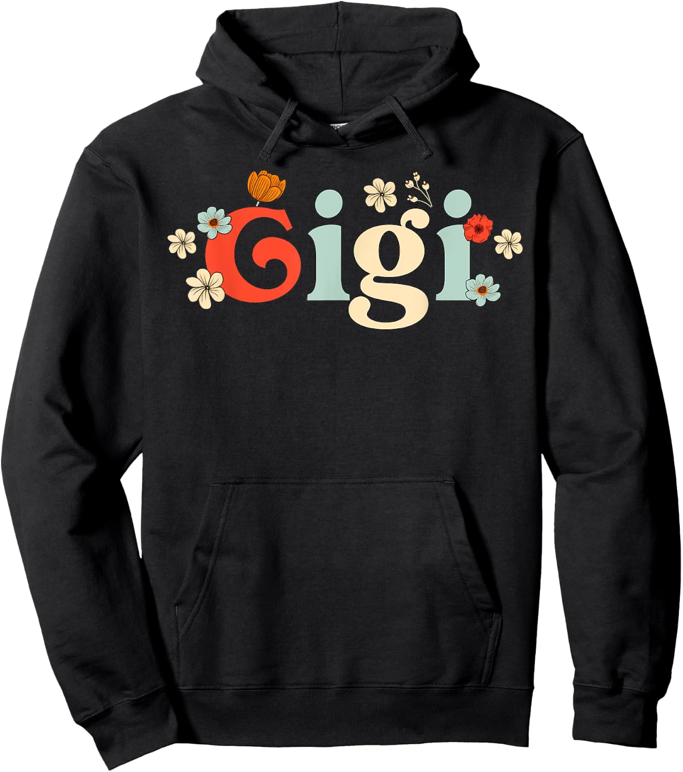 Gigi Floral Wildflower for New Gigi Grandma Flowered Women Hoodie - Hoodie | Black