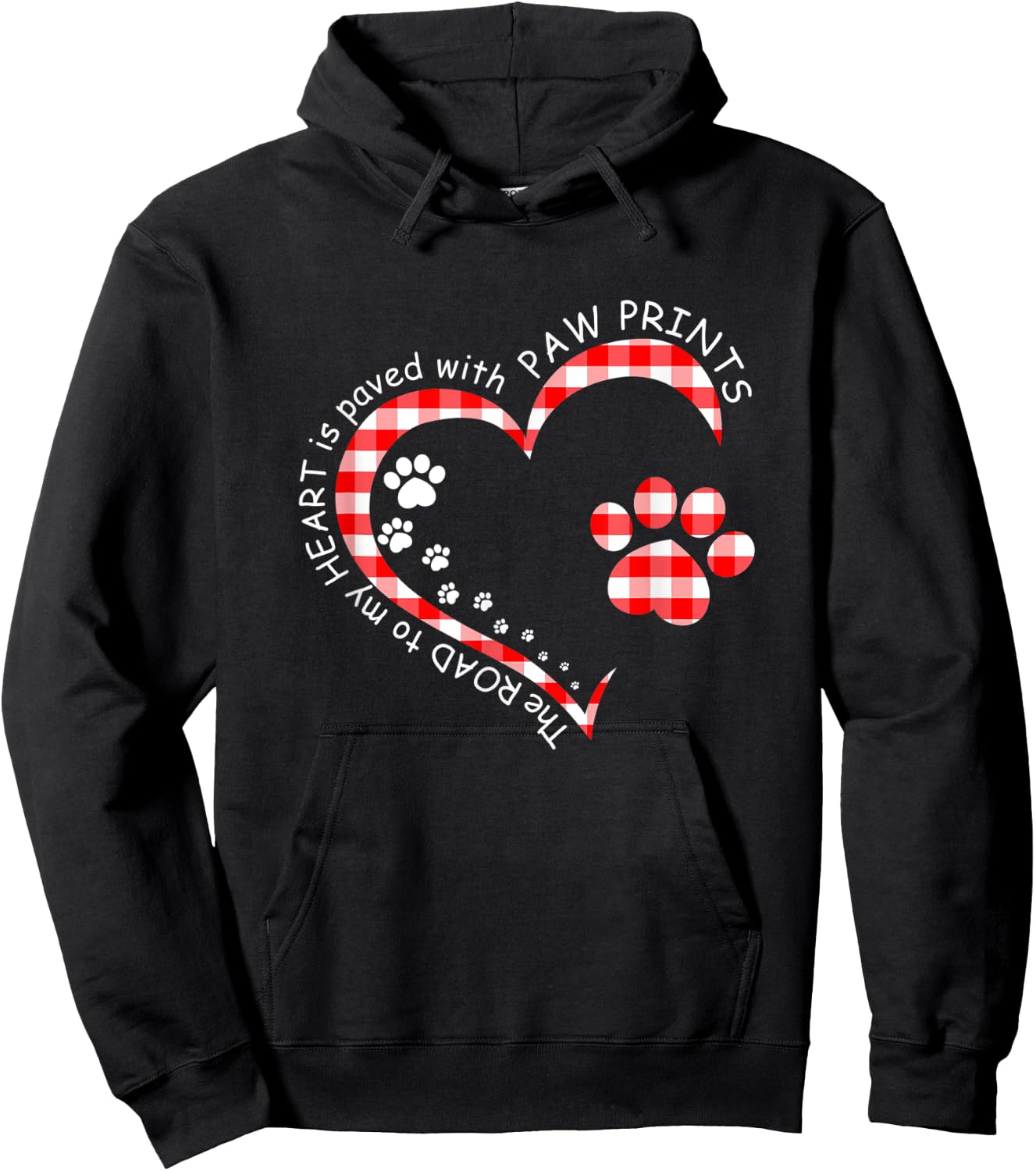 The Road To My Heart Is Paved With Paw Prints Hoodie - Hoodie | Black