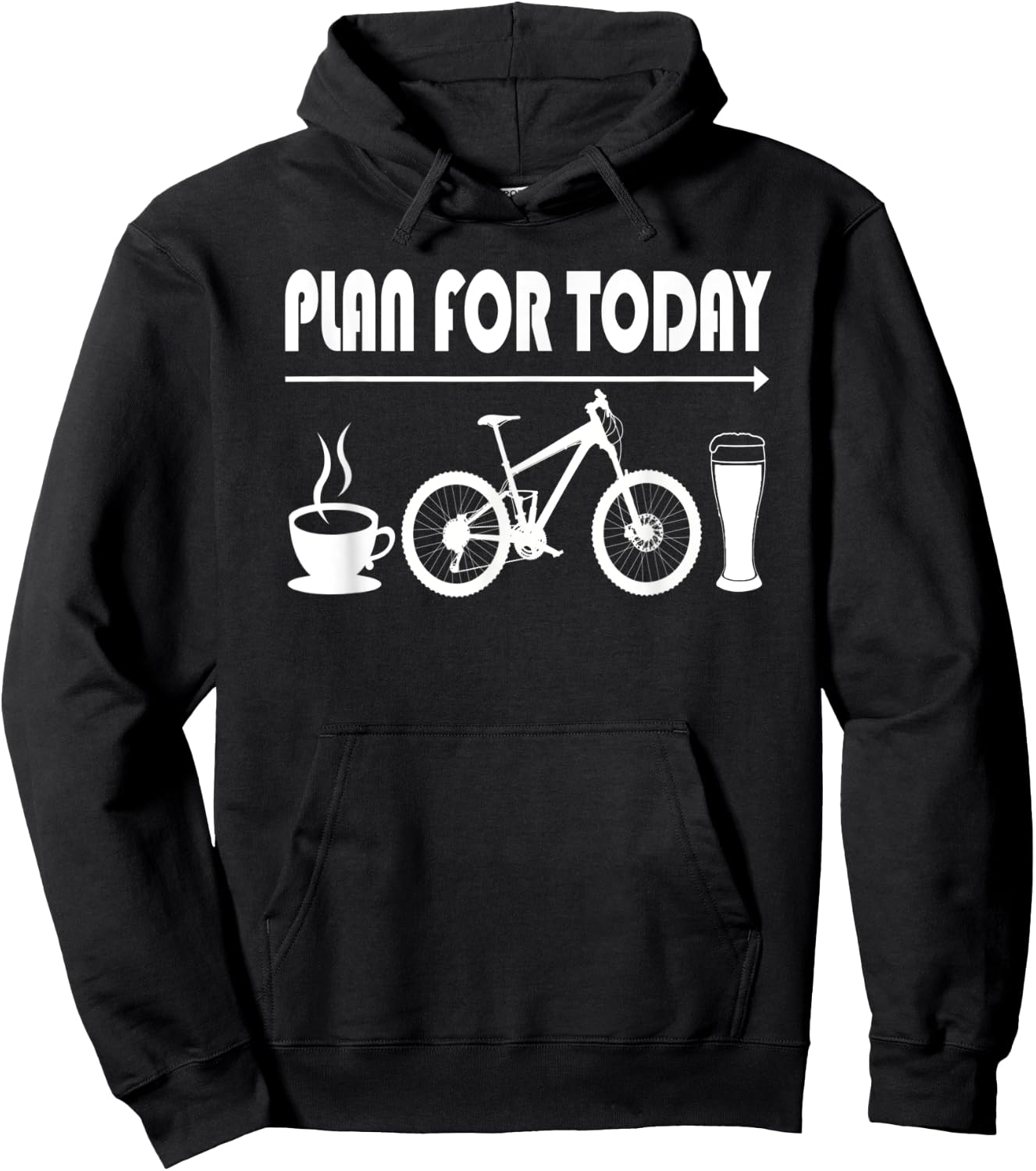 Plan for Today Shirt Coffee Bike Beer for Biker Cycling Hoodie - Hoodie | Black