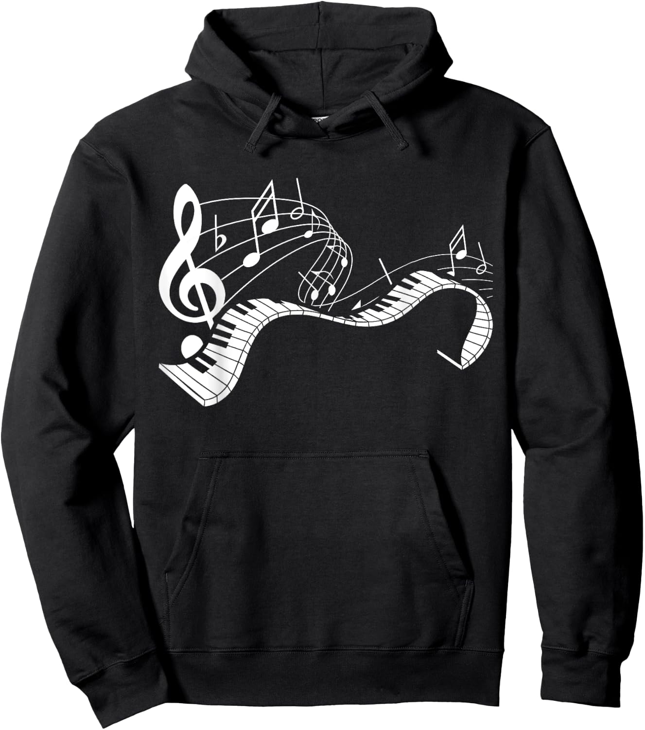 Music Notes Keyboard Pianist Classical Musician Piano Hoodie - Hoodie | Black