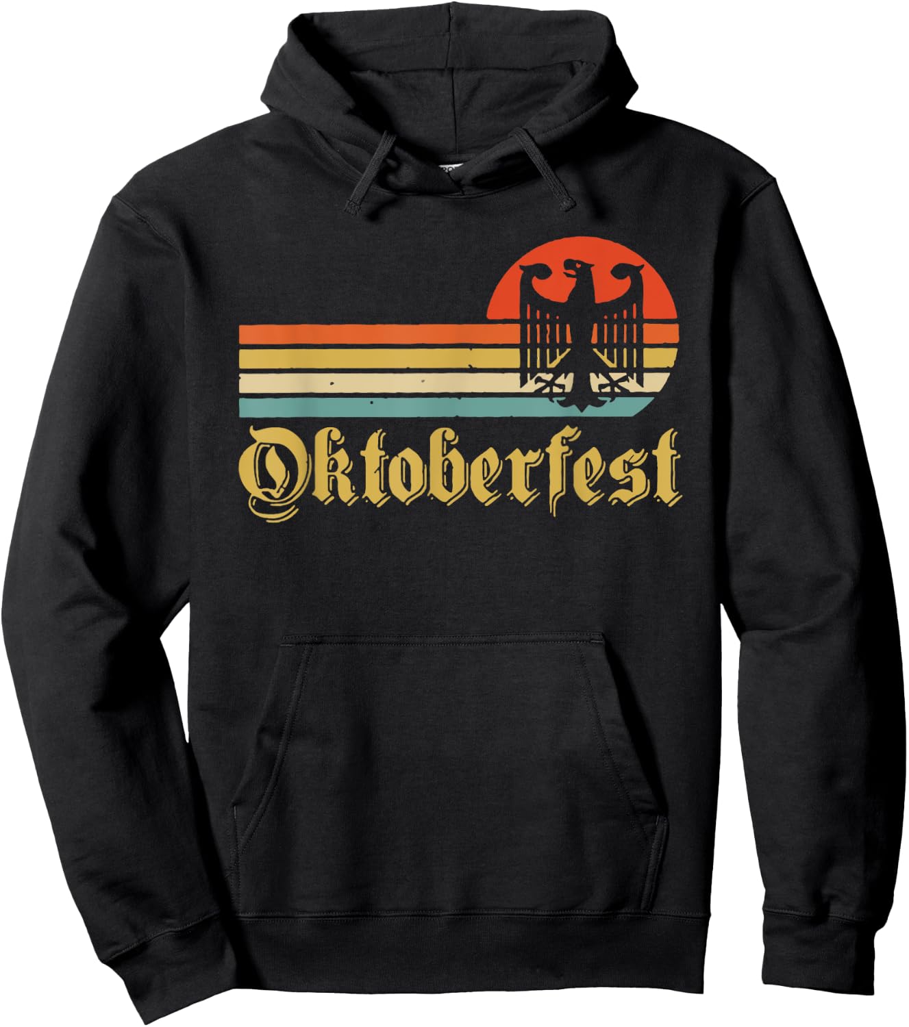 Vintage Oktoberfest Men Women German Flag Beer Drinking Hoodie - Hoodie | Black