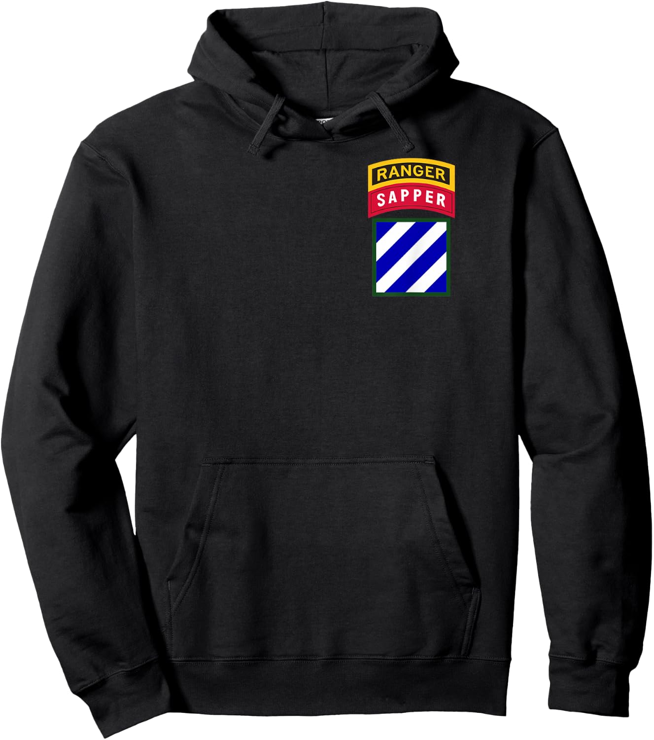3rd Infantry Division Patch - 3rd ID Ranger and Sapper Tab Hoodie - Hoodie | Black