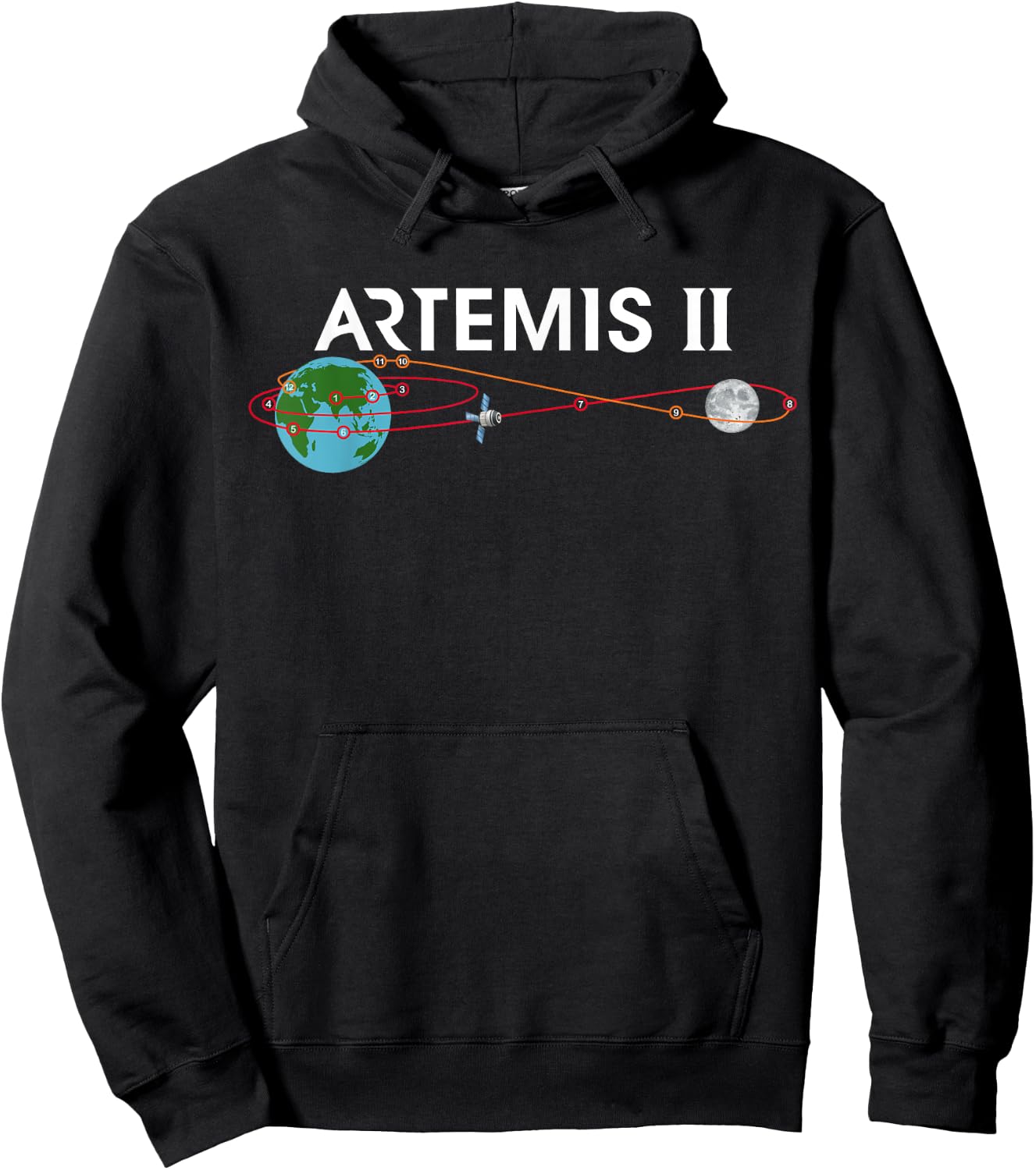 Artemis 2 Route Map SLS Rocket Launch Mission To The Moon Hoodie - Hoodie | Black