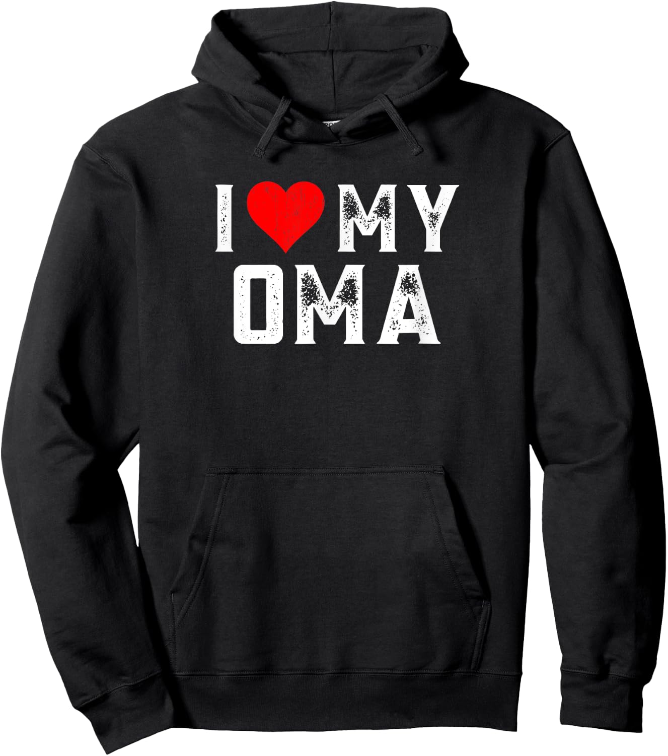 I Love My Oma Family Matching Heart Oma Hoodie - Hoodie | Black
