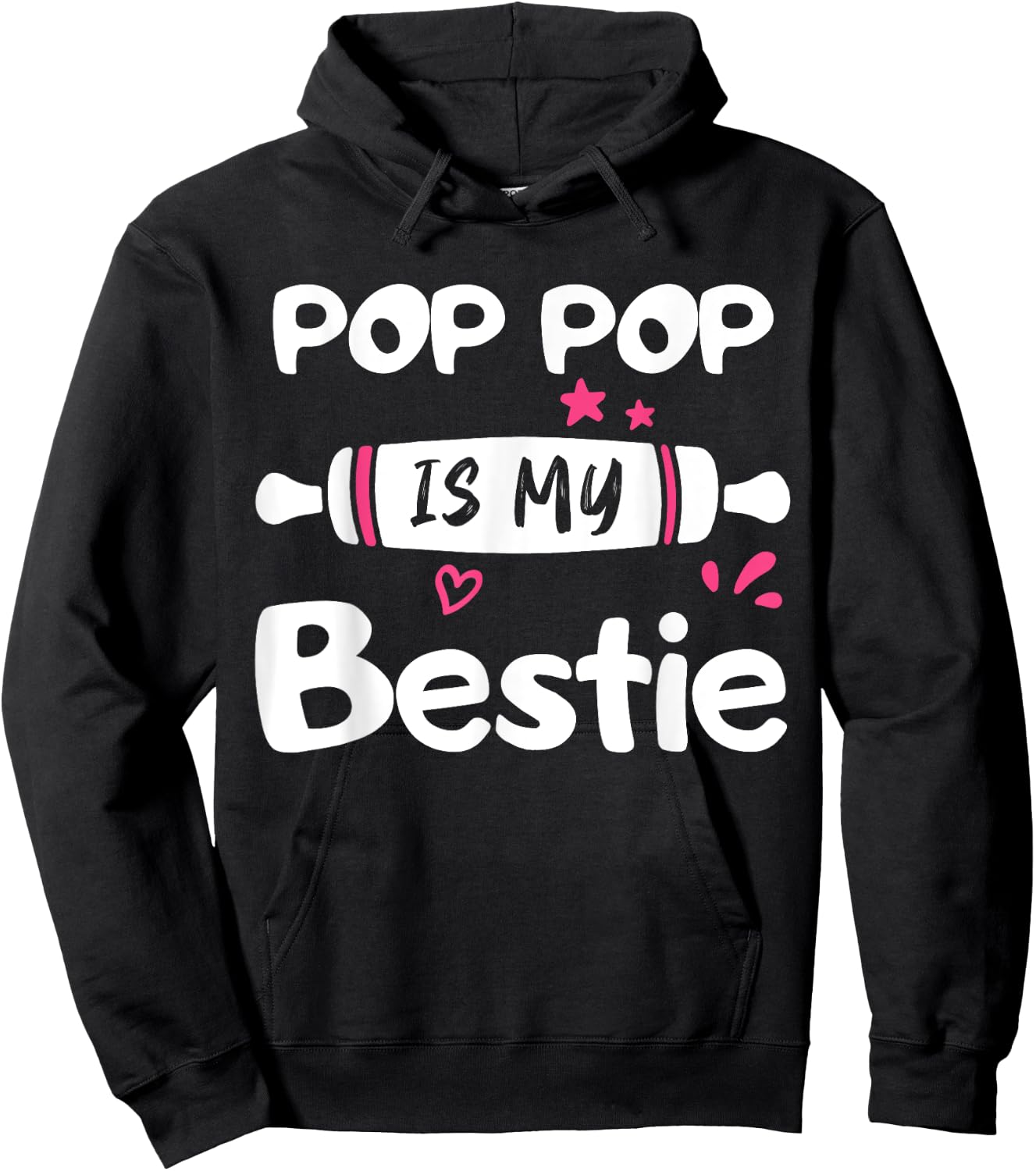 Cute POP POP is My Bestie Spoiled Family Reunion Matching Hoodie - Hoodie | Black