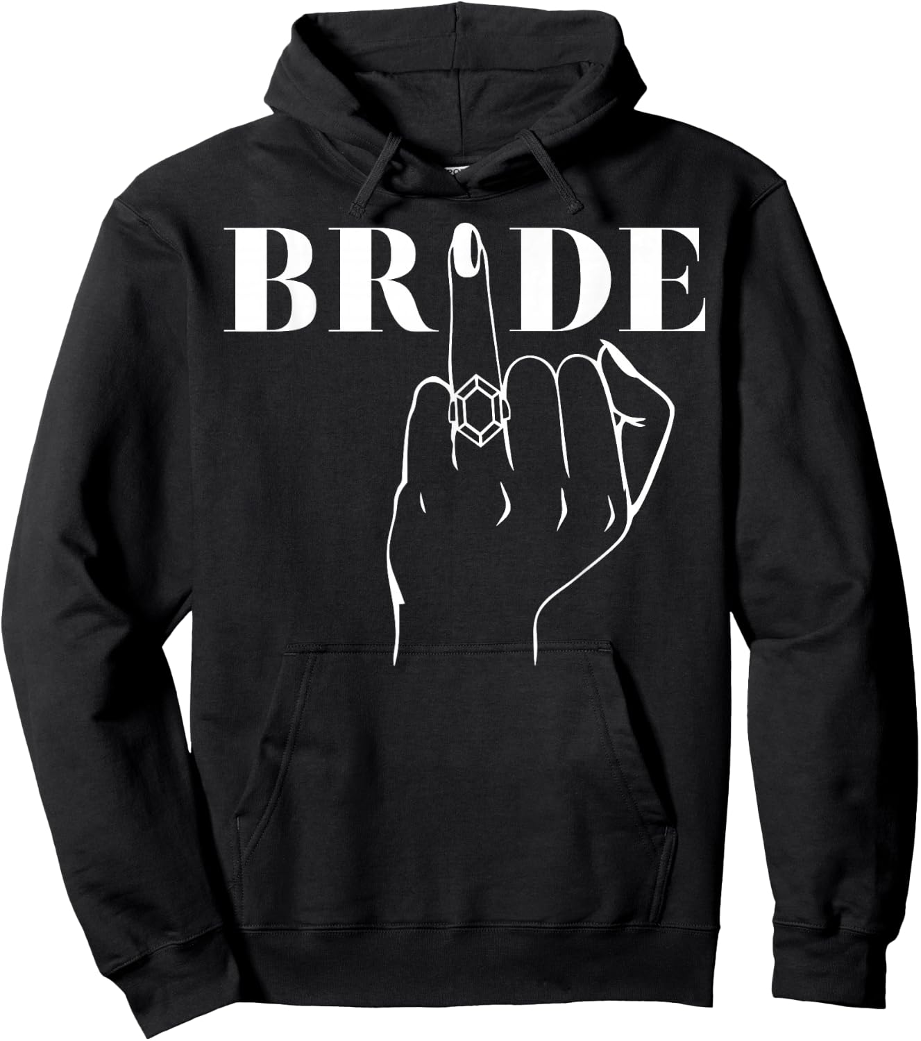 Bride Ring Finger Wedding Bridal Bachelorette Party Matching Hoodie - Hoodie | Black
