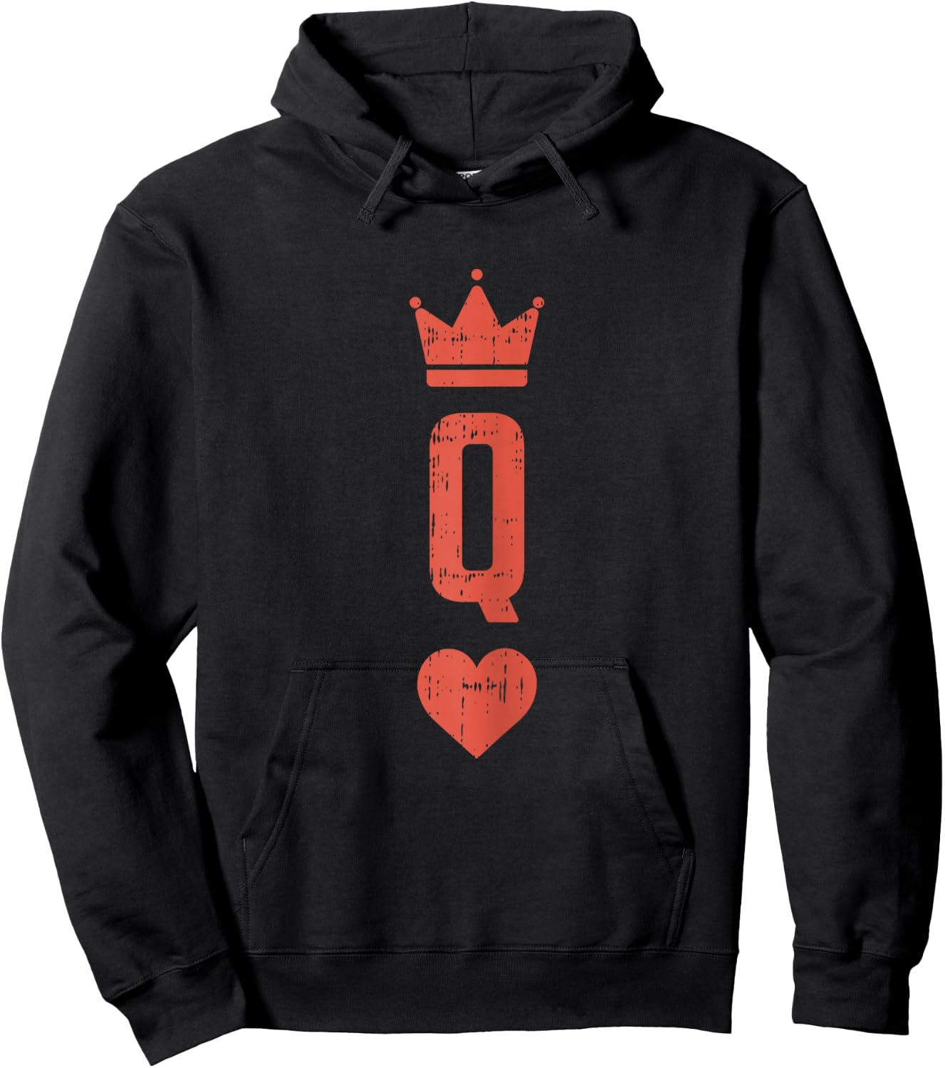 Queen Of Hearts Card Matching Halloween Costume For Couples Hoodie - Hoodie | Black