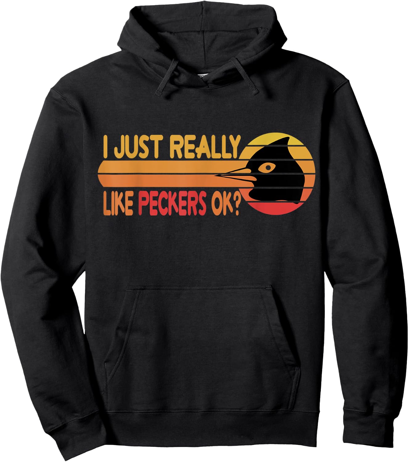 I Just Really Like Peckers Funny Vintage Peckers Lover Hoodie - Hoodie | Black