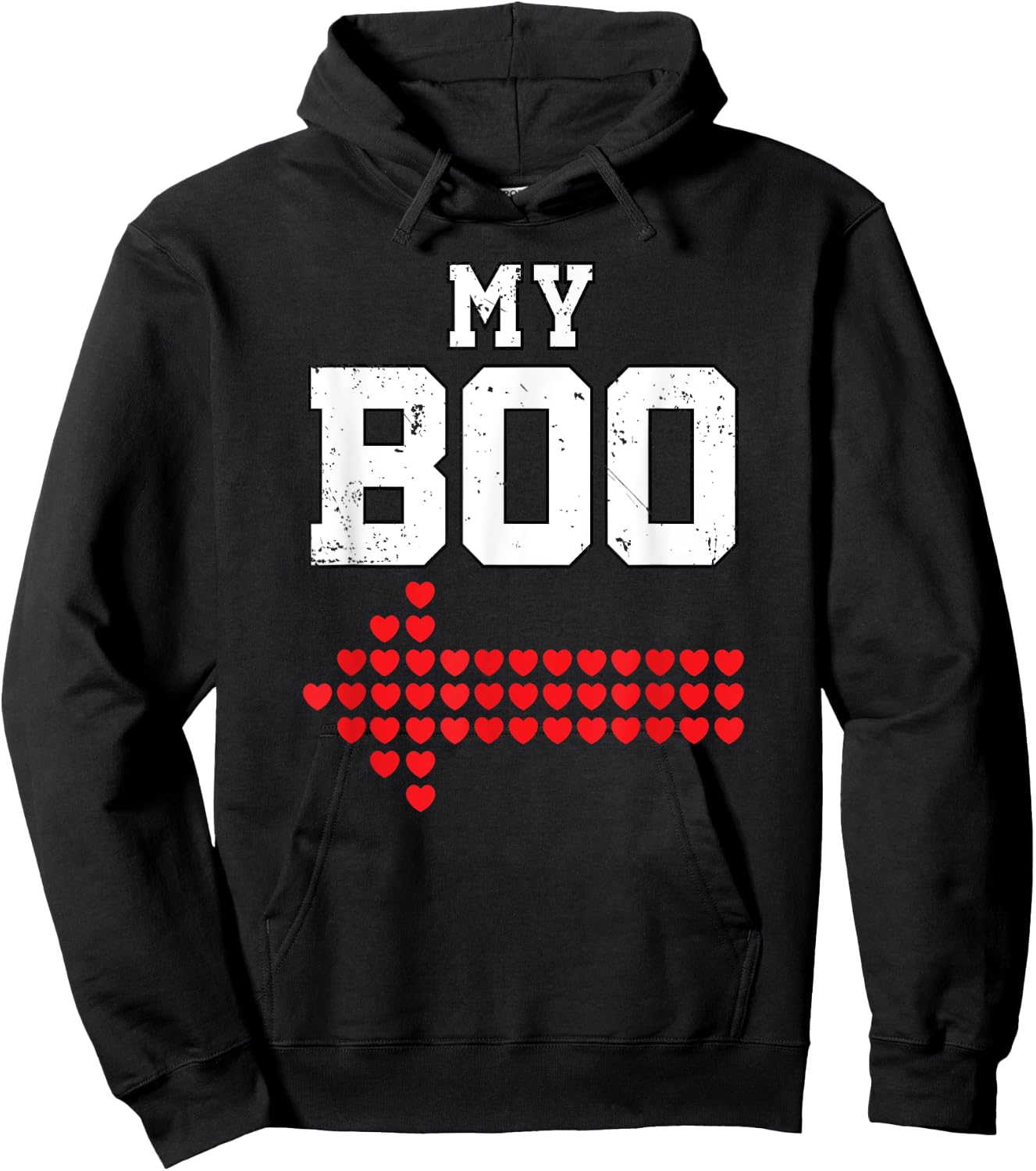 My Boo & My Bae Valentine Shirt Him Her Matching Couple Hoodie - Hoodie | Black