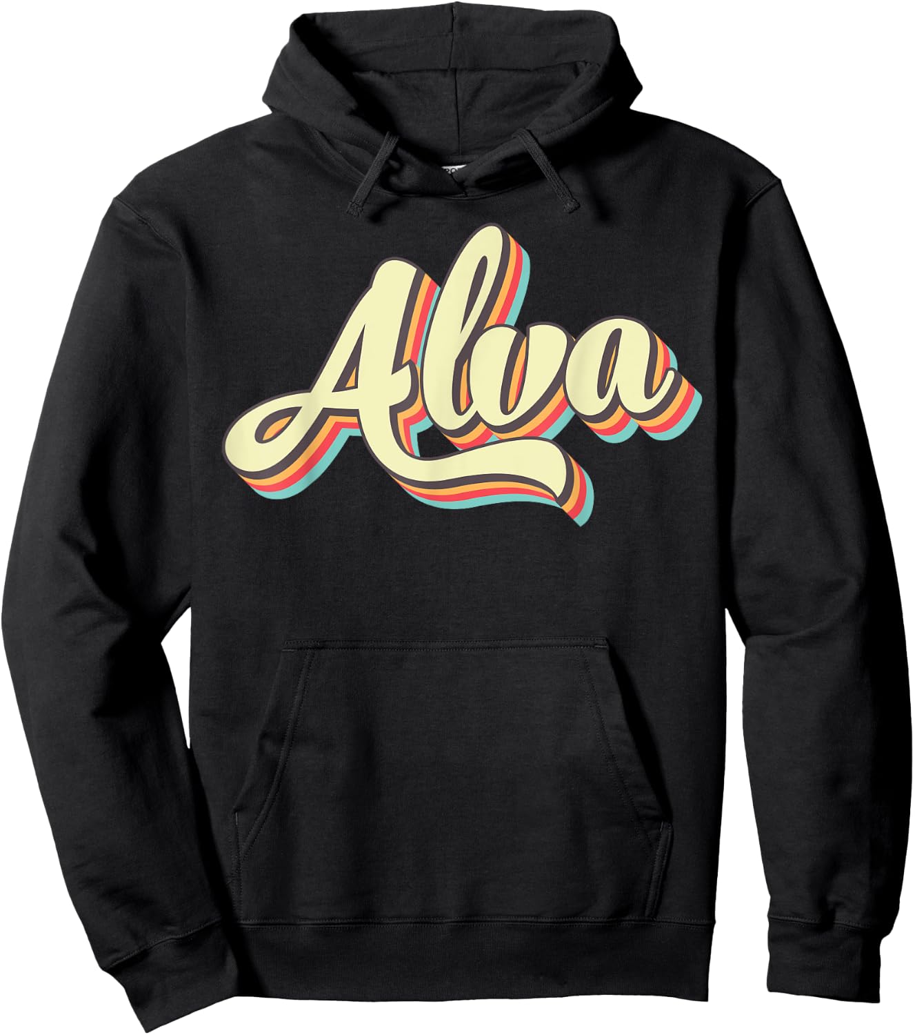 Alva Retro Art Baseball Font Vintage Hoodie - Hoodie | Black