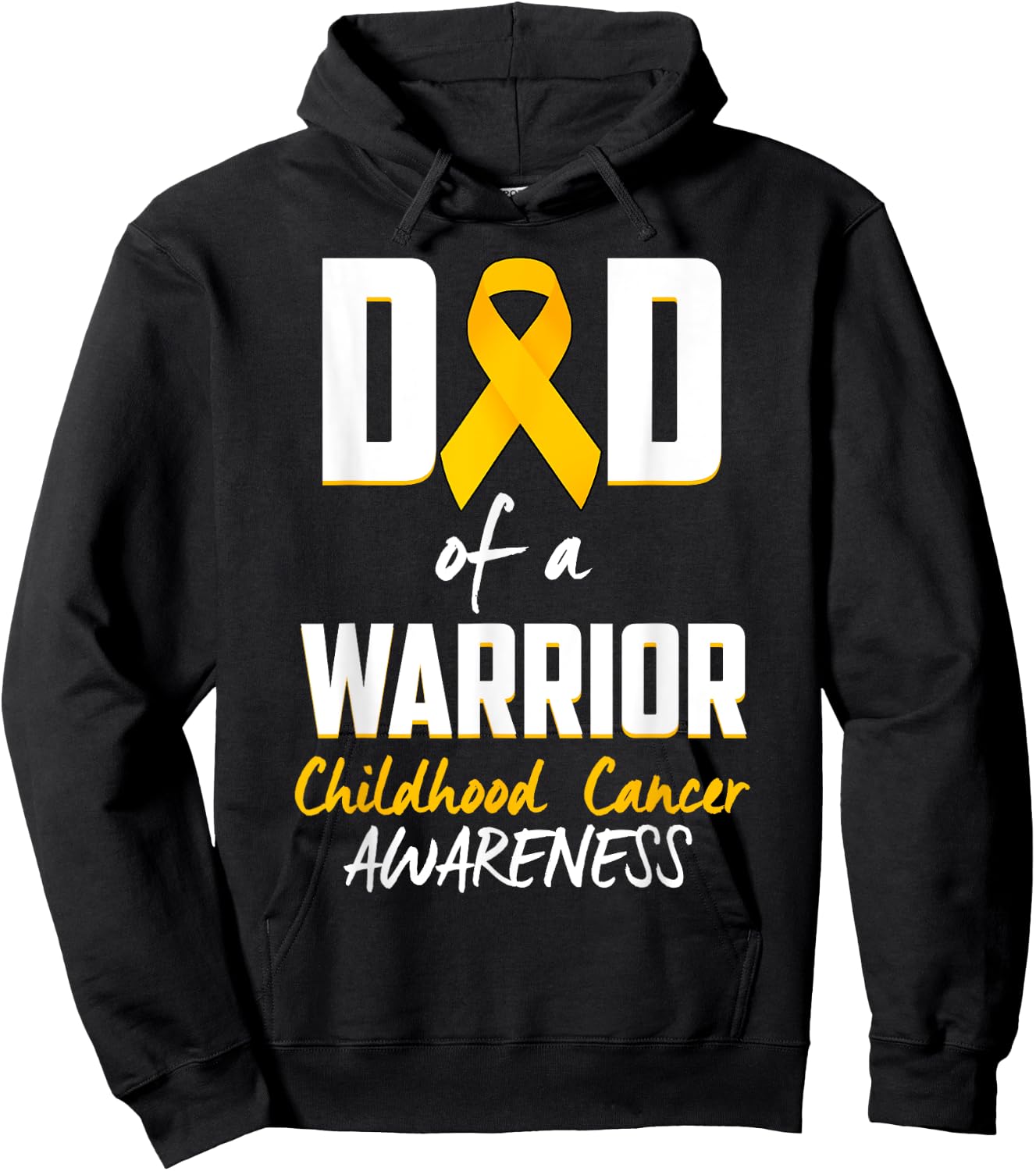 Childhood Cancer Awareness-Dad of a Warrior Hoodie - Hoodie | Black