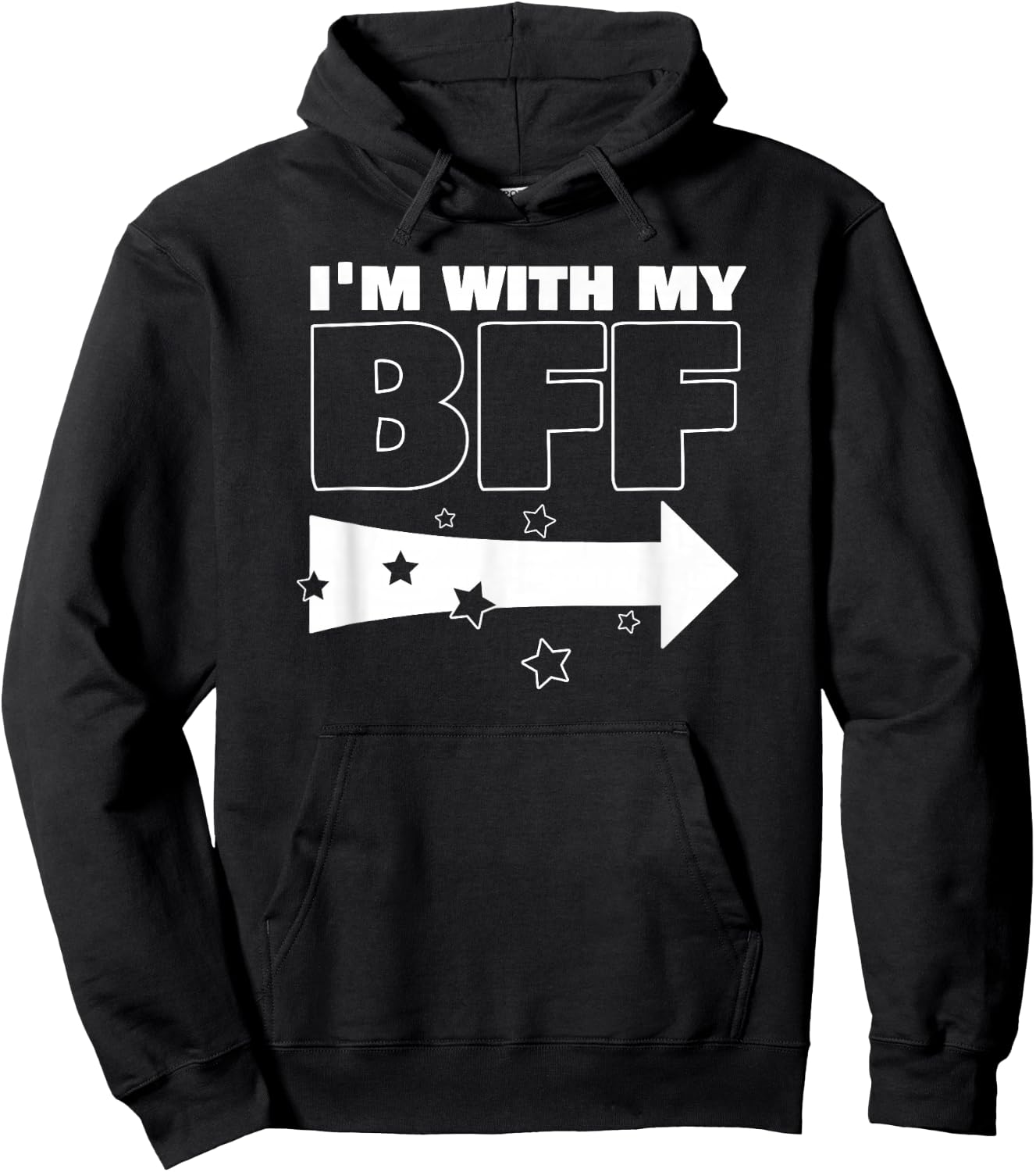 Classic Im With My BFF Right Arrow Funny Hoodie - Hoodie | Black