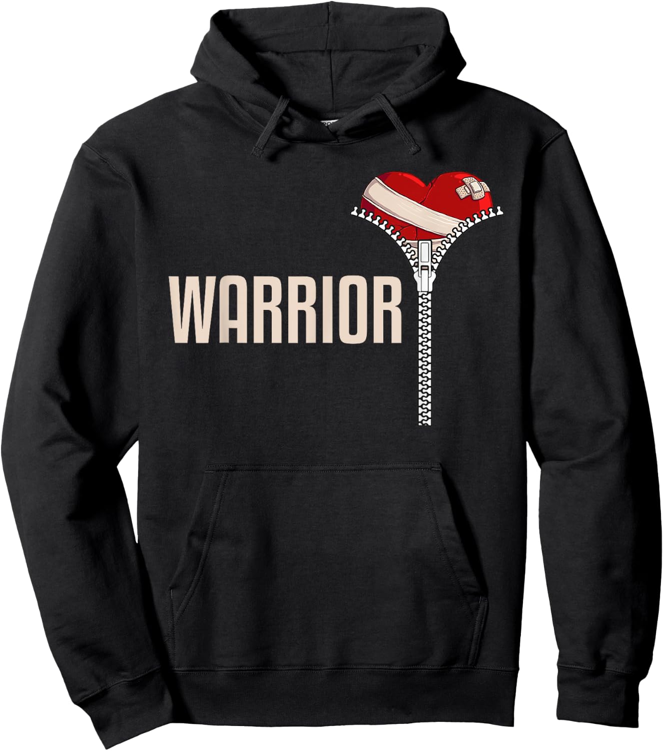 Funny Open Heart Surgery Recovery Art Women Warrior Hoodie - Hoodie | Black