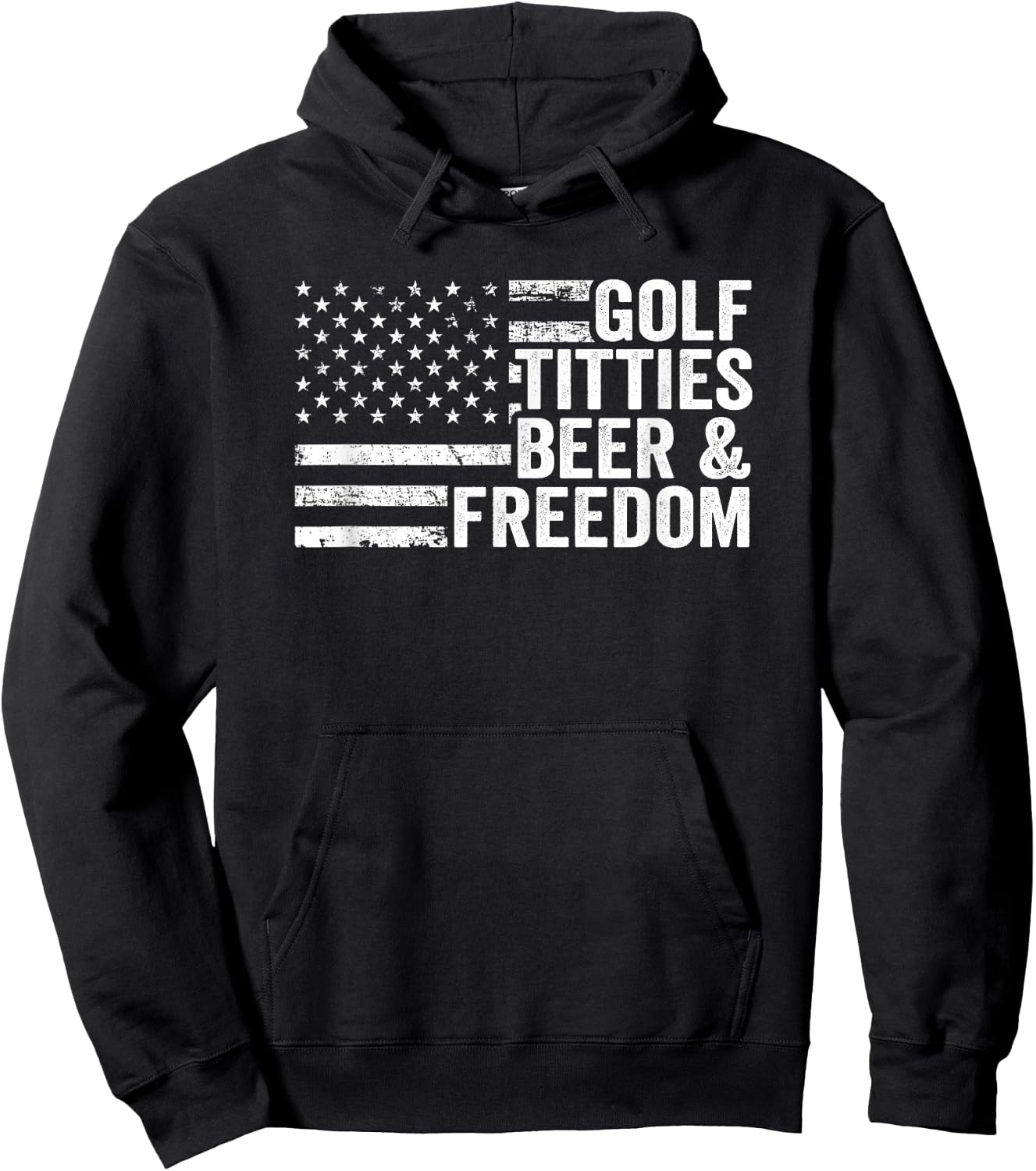Golf Titties Beer Freedom - Funny Golfer Joke Drinking Hoodie - Hoodie | Black